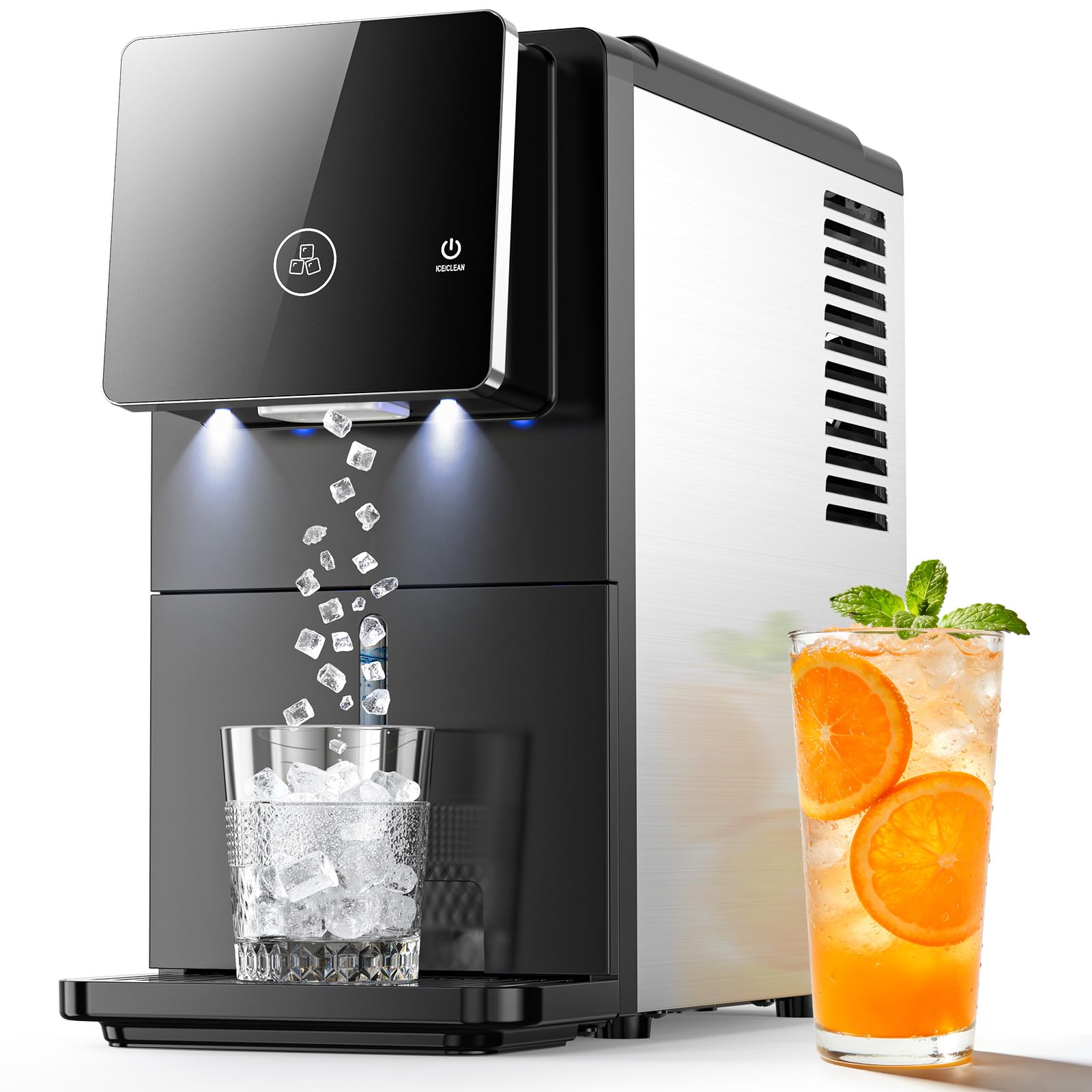 COWSAR Ice Maker Countertop, Portable Ice Machine with Self-Cleaning, 26.5 lbs/24Hrs, 8 Ice Cubes in 6 Mins, Ice Basket and Scoop, Ideal for Home, Kitchen, Bar, Camping