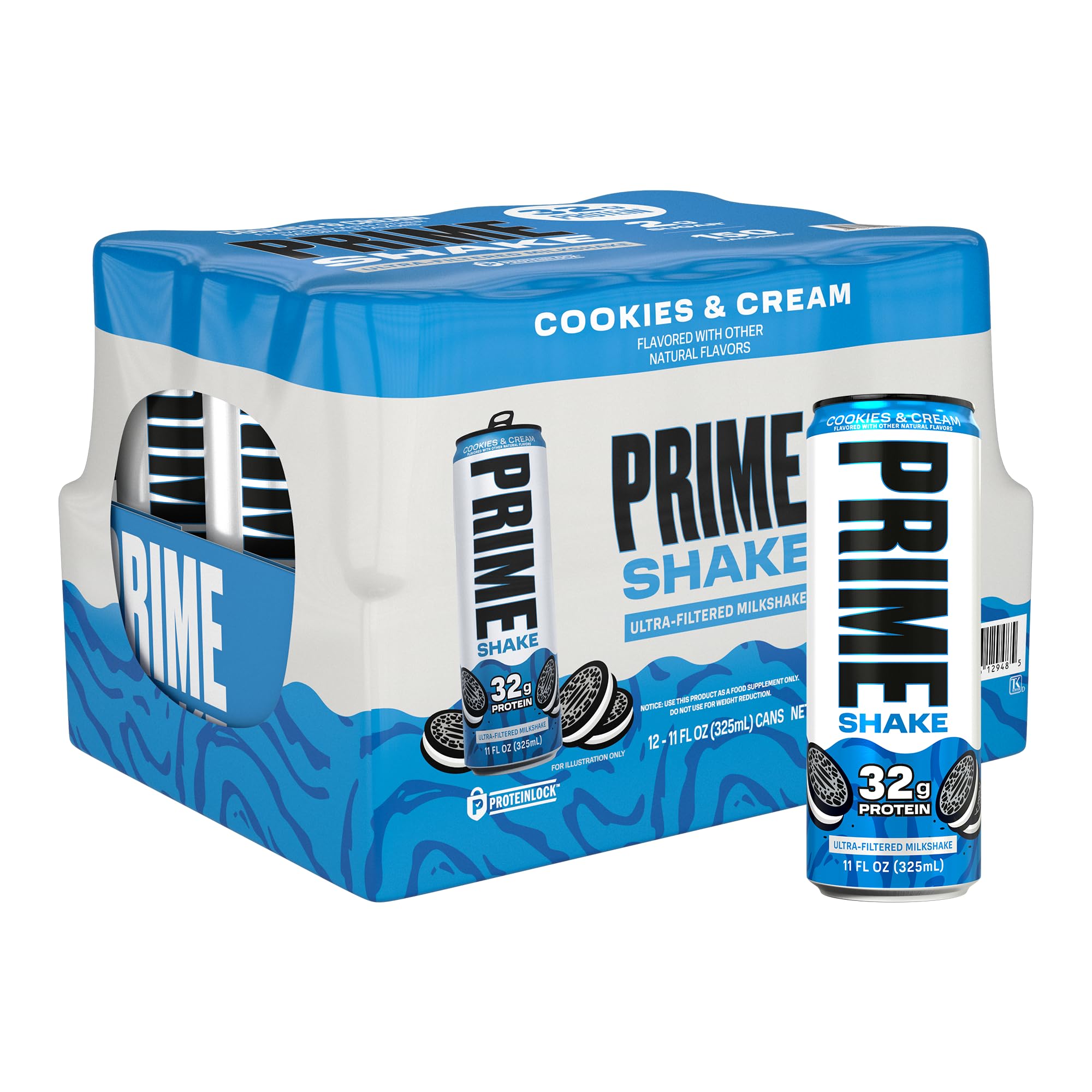 PRIME Shakes, Vanilla, 32g Protein Shake for Muscle Support & Recovery, Ultra-Filtered Milk, Lactose Free, Low Sugar, Low Calorie, Ready to Drink, 11 fl oz, 12 Pack
