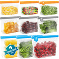 IDEATECH Reusable Bags Dishwasher Safe, BPA Free Reusable Gallon Freezer Bags, Stand Up Leakproof Food Storage Bags for Marinate Meats, Salad Fruit, Vegetables, Home Organization -Gray 6 Large Bags