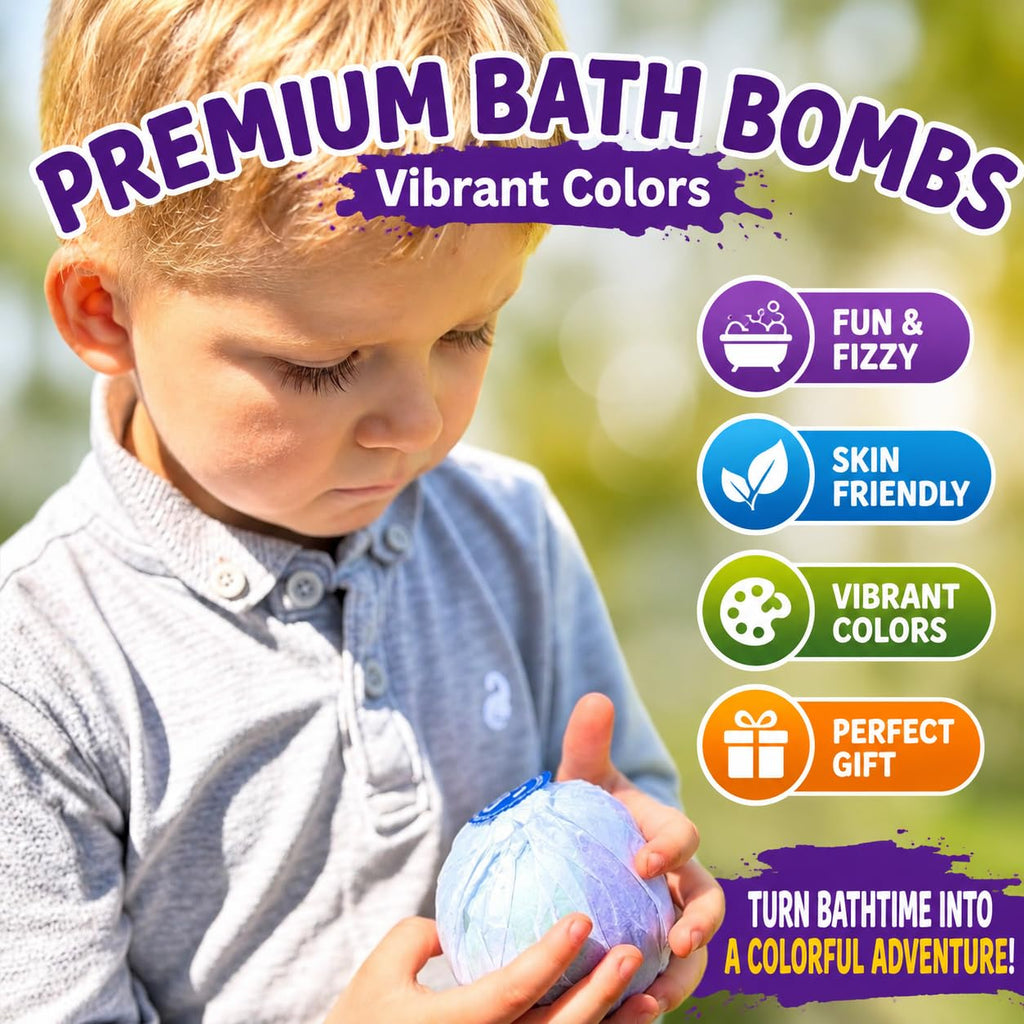 EvolutionUSA Refresh Bath Bombs for Women & Kids – 24 Bath Bombs Mini Sized, Organic Bathbomb Set, Women & Kids Bath Fizz, Luxury Gift for Mother’s Day, Easter, Valentines, Birthday or Self Care
