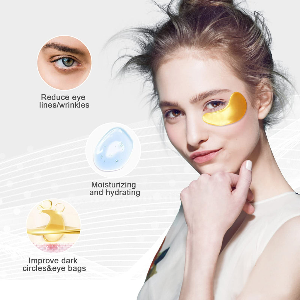 30 Pairs Gel Collagen Eye Pads,Crystal Collagen Under Eye Mask for Moisturizing,Reducing Fine Lines&Dark Circles& Puffy Eyes Under Eye Patch for Women Men, Black