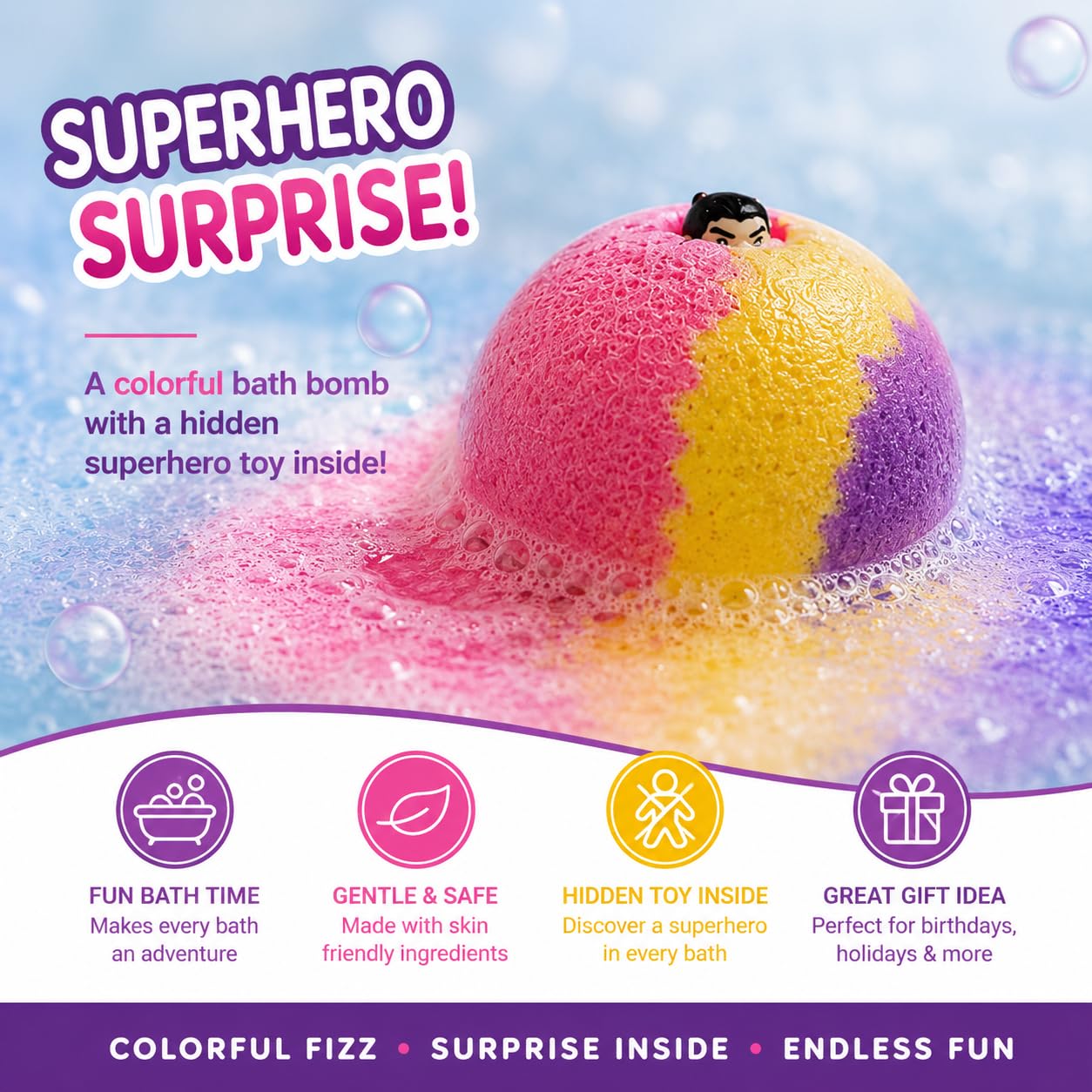 EvolutionUSA Refresh Bath Bombs for Women & Kids – 24 Bath Bombs Mini Sized, Organic Bathbomb Set, Women & Kids Bath Fizz, Luxury Gift for Mother’s Day, Easter, Valentines, Birthday or Self Care
