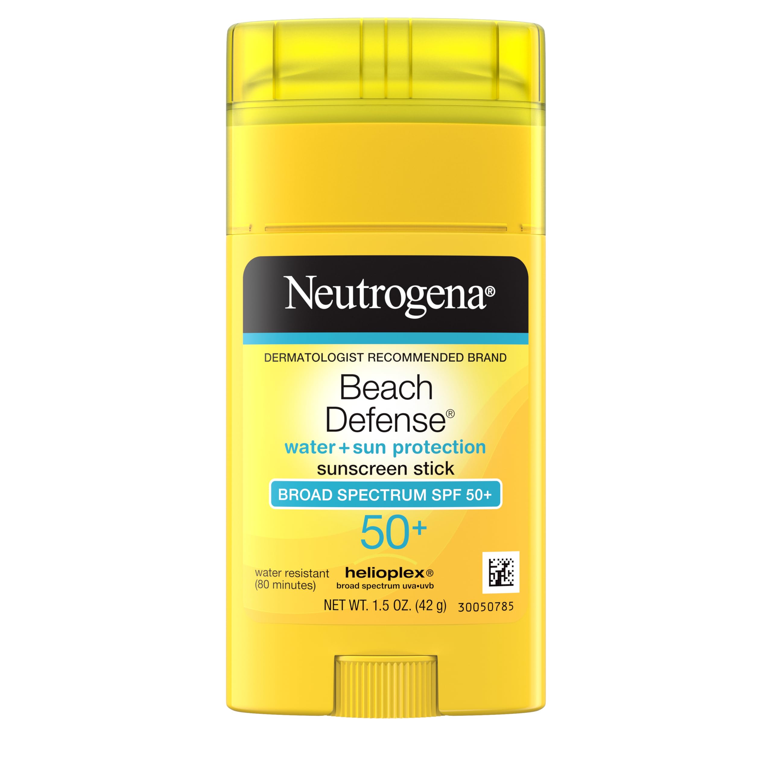 Neutrogena Beach Defense Sunscreen Stick SPF 50 Broad Spectrum UVA UVB Protection Lightweight Water Resistant up to 80 Minutes No-Mess Beach-Strength Sun Protection for Whole Family, 1.5 oz