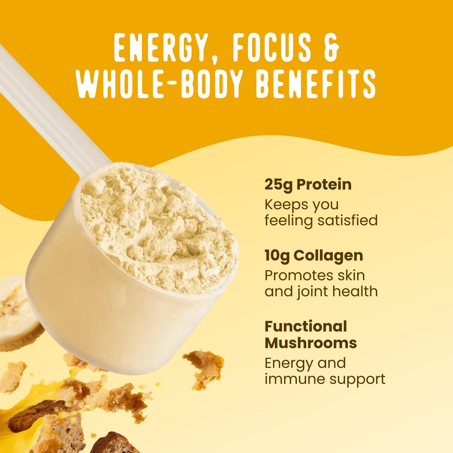 FlavCity All in One Protein Shake Powder, Pineapple Coconut - On the Go Meal Alternative + Collagen Peptides, Reishi & Cordyceps - Focus, Skin, Hair & Joint Support - 100% Grass Fed Whey, 20 Servings