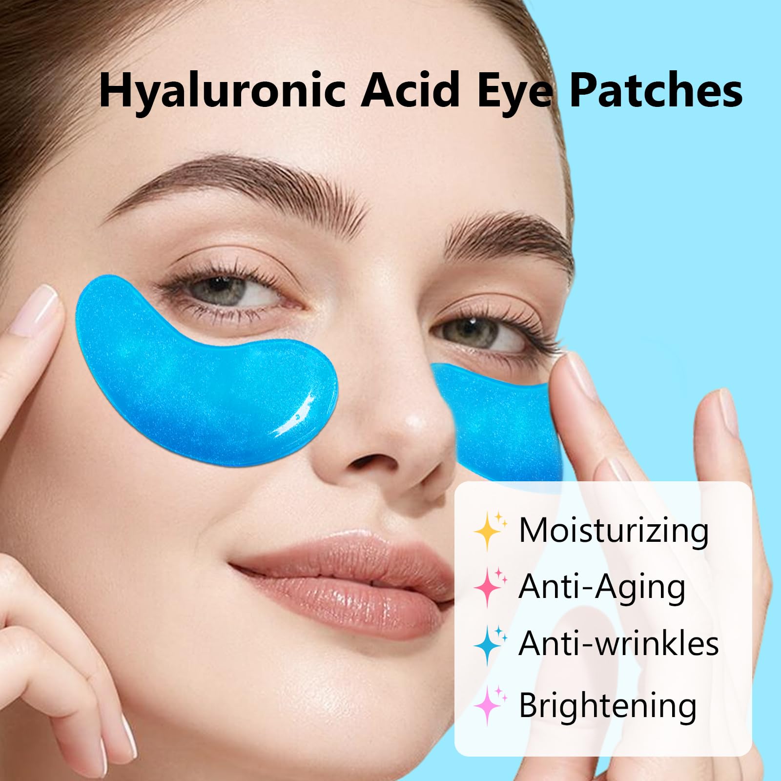 30 Pairs Gel Collagen Eye Pads,Crystal Collagen Under Eye Mask for Moisturizing,Reducing Fine Lines&Dark Circles& Puffy Eyes Under Eye Patch for Women Men, Black