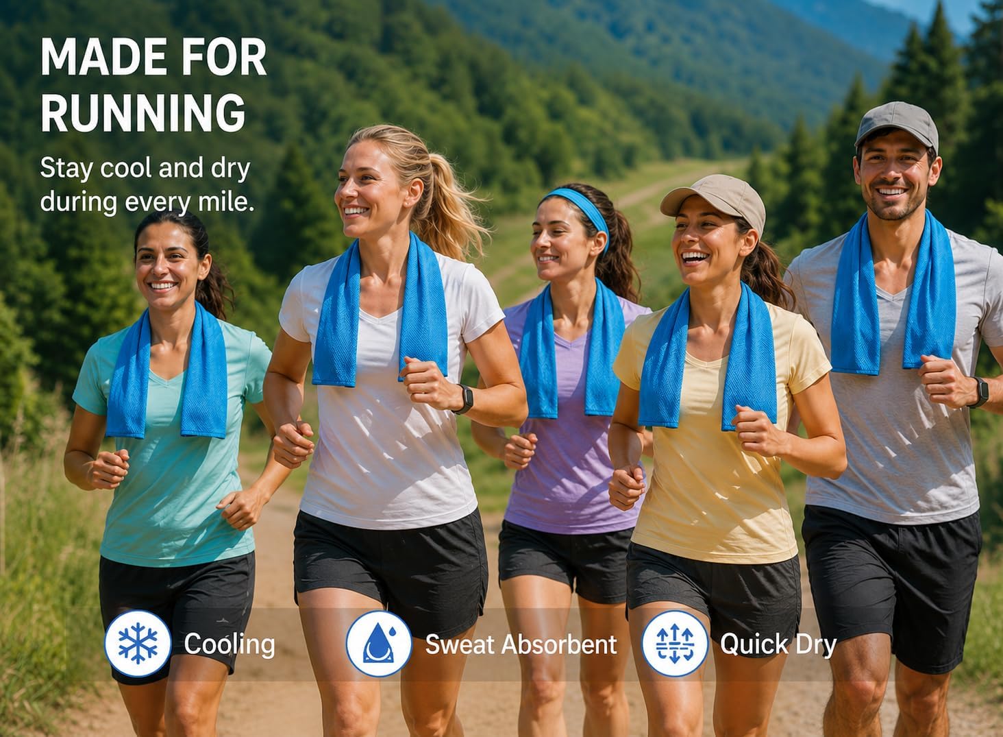 JISHY Cooling Towels 4 Pack 40"x12",Gym Towels for Men and Women,Microfiber Soft Breathable Workout Towels for Travel, Yoga, Running, Outdoor Works & More