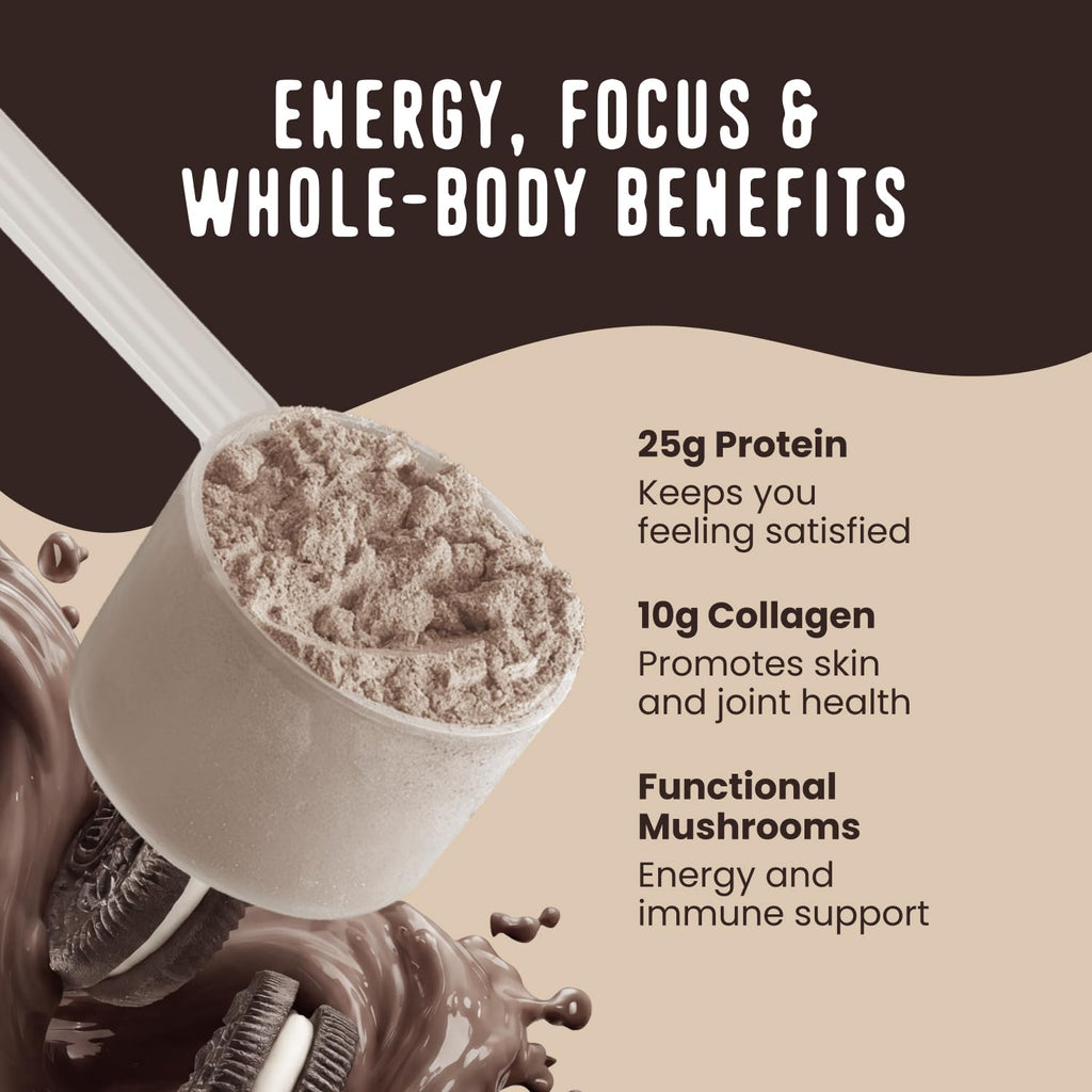 FlavCity All in One Protein Shake Powder, Pineapple Coconut - On the Go Meal Alternative + Collagen Peptides, Reishi & Cordyceps - Focus, Skin, Hair & Joint Support - 100% Grass Fed Whey, 20 Servings