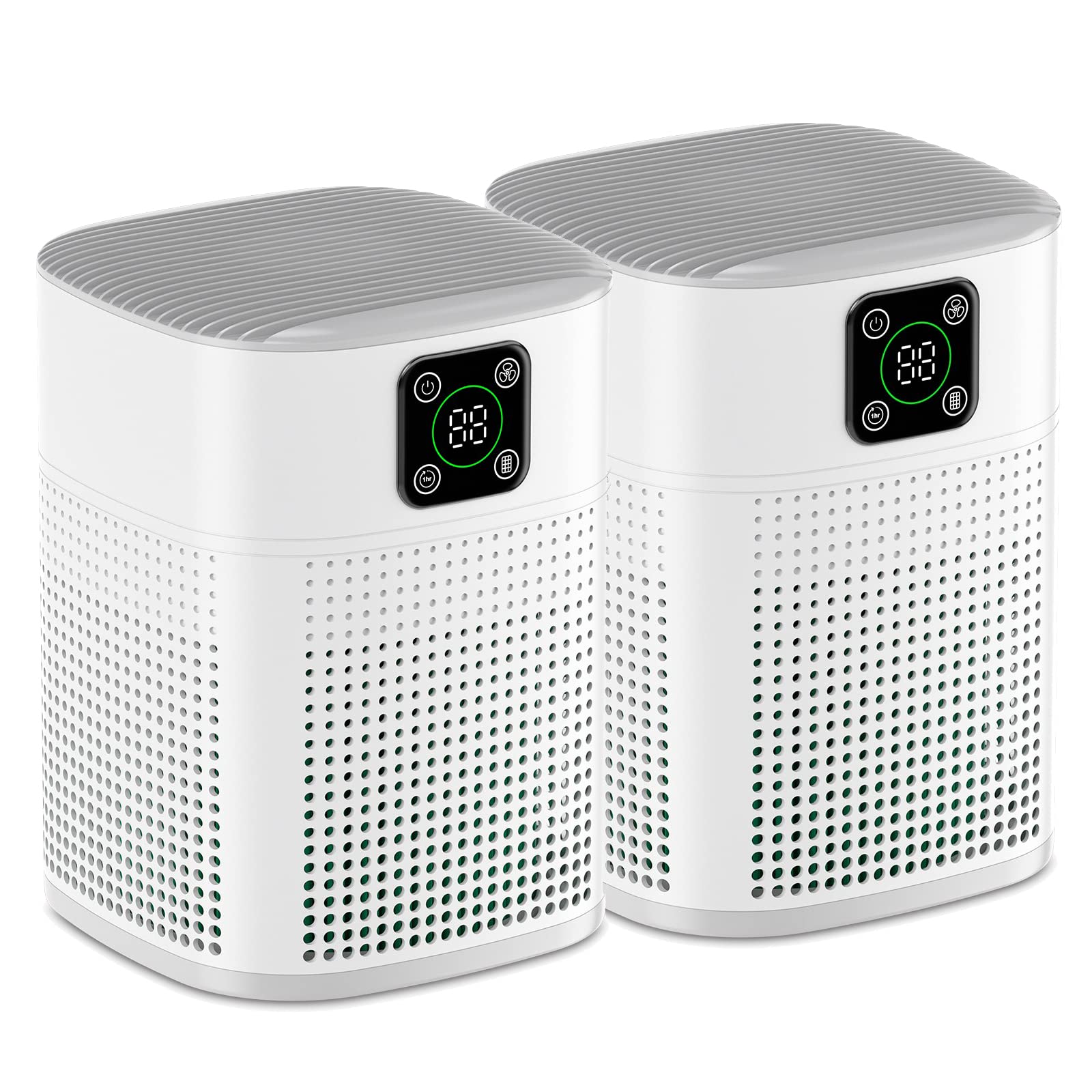Air Purifiers for Bedroom, Honeyuan H13 HEPA Air Purifier for Home Large Room 1095 sqft, Air purifiers with 360°Air Intake, 3 Fan Speeds, 3-Stage Filtration, White