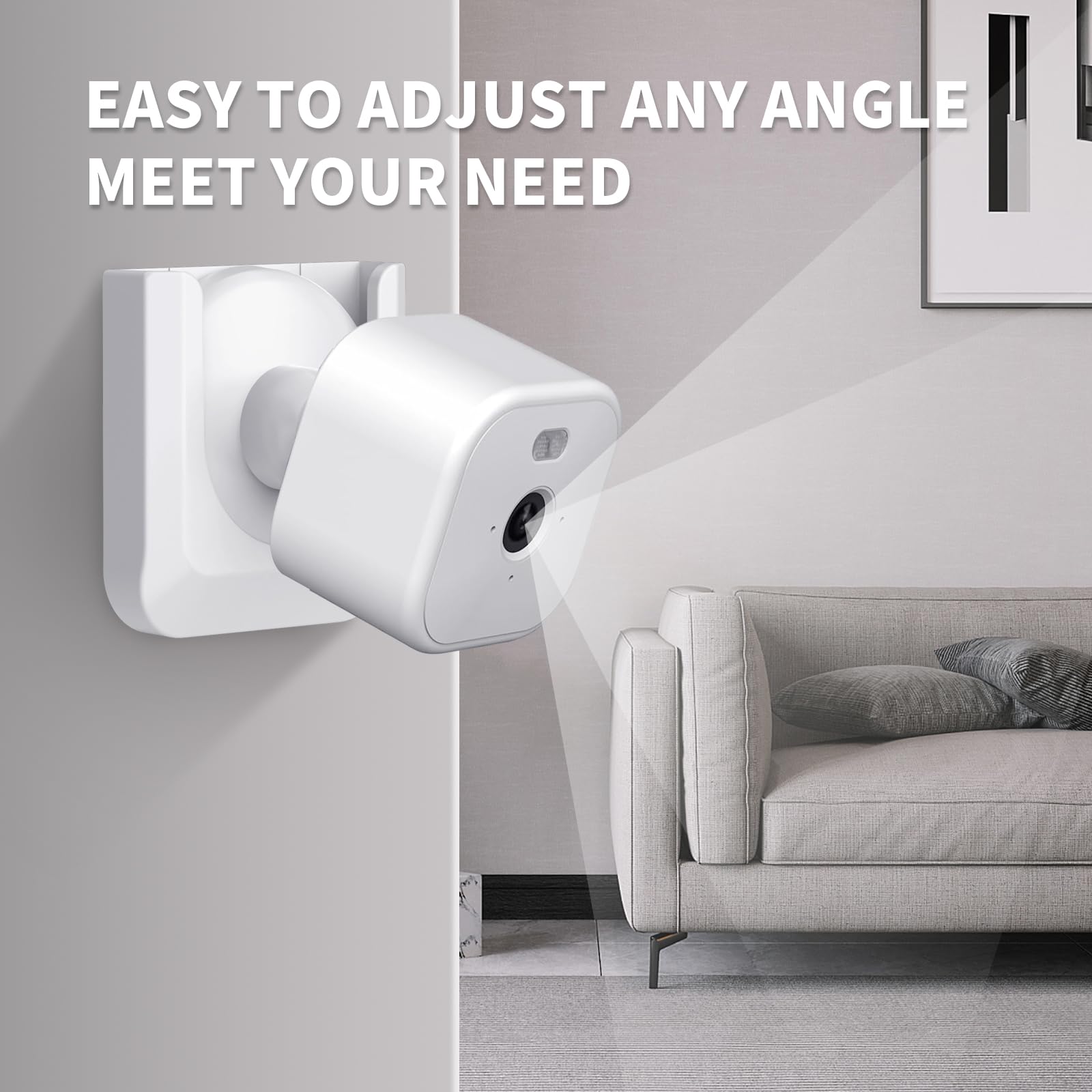 Blink Mini 2 No Drill Wall Mount Bracket for Blink Mini 2/Blink Outdoor 4/Blink Indoor Camera,No Screw Adhesive Blink Camera Mount for Blink Indoor Outdoor Camera 3Pack (Camera Not Included),White