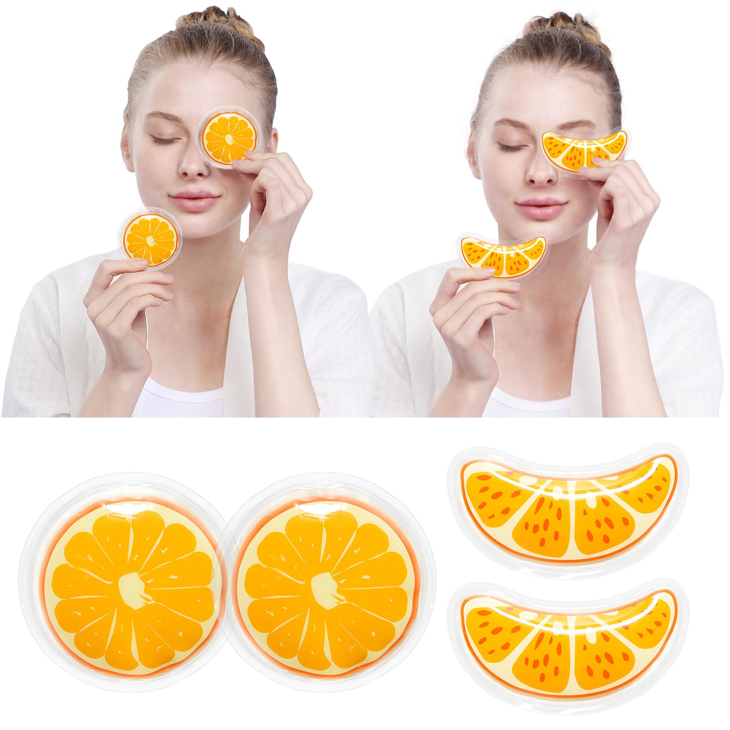 4PCS Gel Eye Ice Pack Set Reusable, Cold and Hot Compress for Eyes, Ice Pack for Eyes, Cooling Eye Pads for Eye Strain, Swelling, Redness, Dark Circles, Puffy Eyes, and Eye Recovery Surgery.