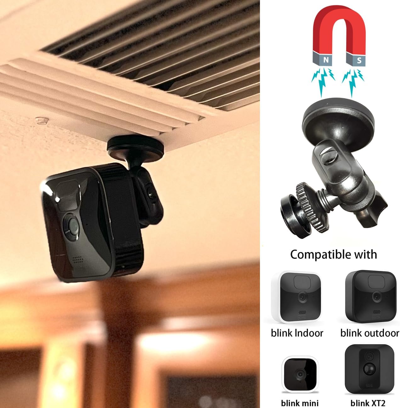 360 Dual Joint Rigid Strong Magnetic Camera Mount for Ring Stick Up Cam Pro HD New Blink Outdoor 4th 3rd Mini XT2 XT Camera