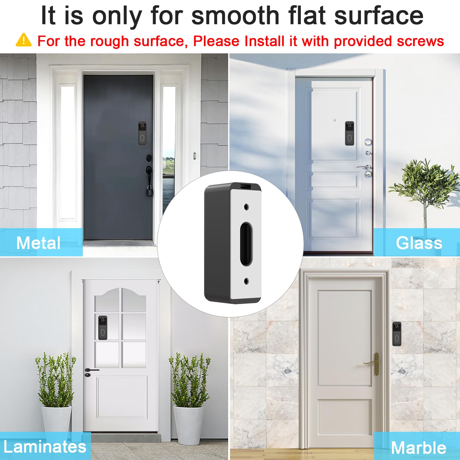 Adhesive Blink Doorbell Mount for All-New Blink Video Doorbell Camera(2nd Gen) Only, Not Block Doorbell Sensor, Camera Door No-Drill Mounting Bracket, Accessories for Blink Doorbell Security System