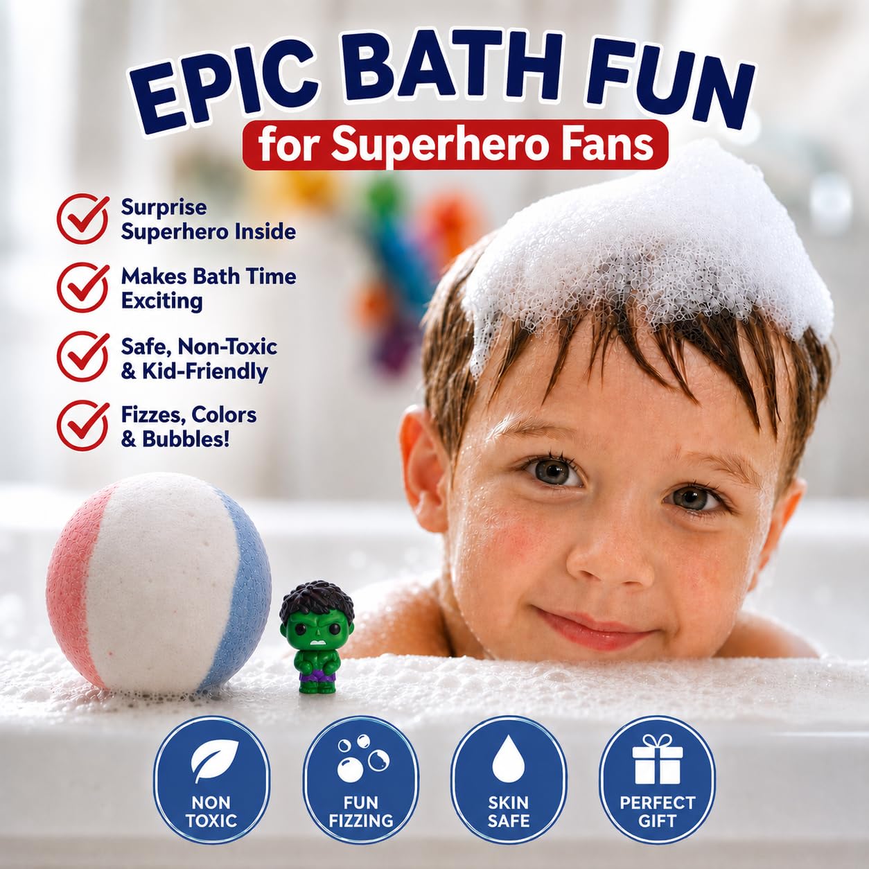 EvolutionUSA Refresh Bath Bombs for Women & Kids – 24 Bath Bombs Mini Sized, Organic Bathbomb Set, Women & Kids Bath Fizz, Luxury Gift for Mother’s Day, Easter, Valentines, Birthday or Self Care