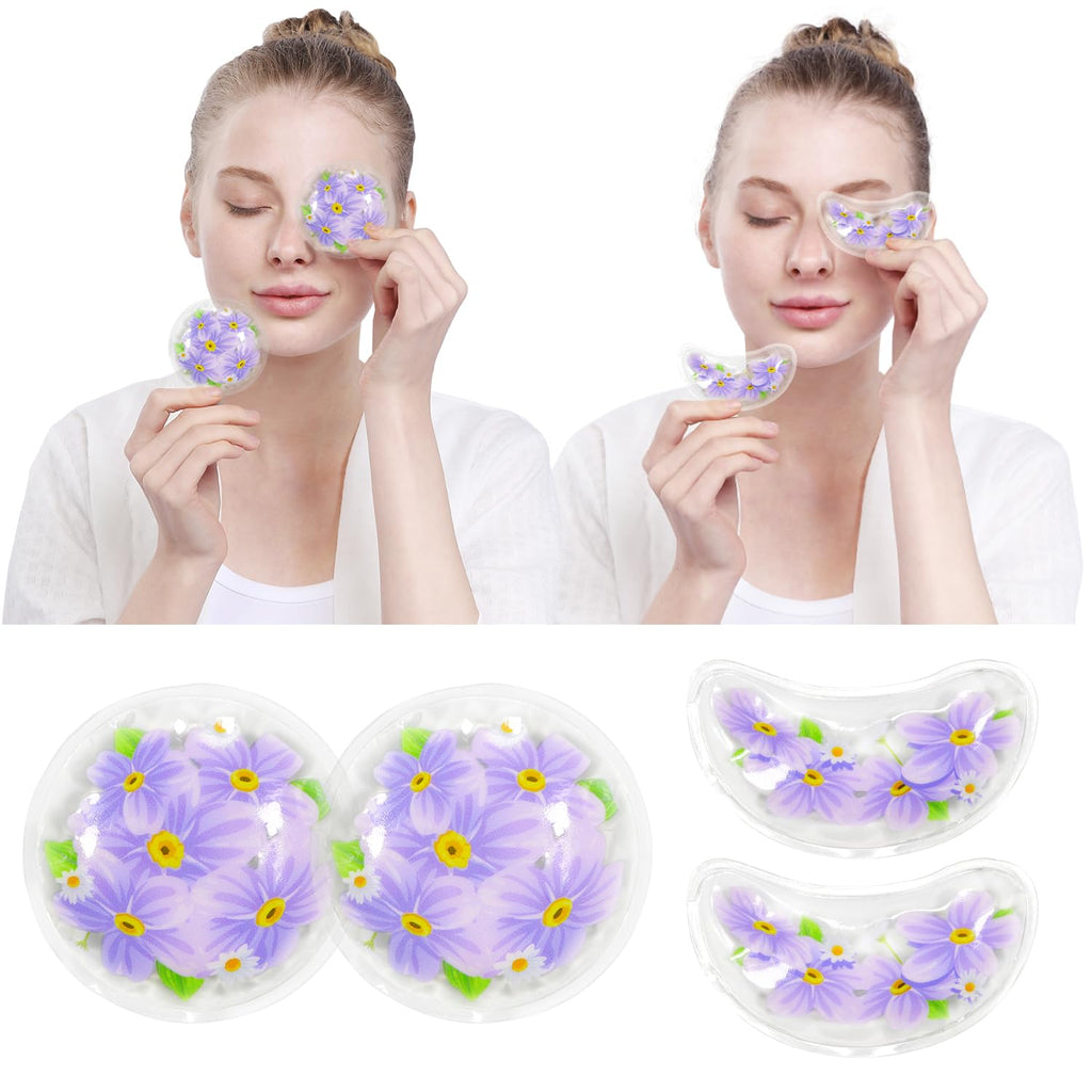 4PCS Gel Eye Ice Pack Set Reusable, Cold and Hot Compress for Eyes, Ice Pack for Eyes, Cooling Eye Pads for Eye Strain, Swelling, Redness, Dark Circles, Puffy Eyes, and Eye Recovery Surgery.
