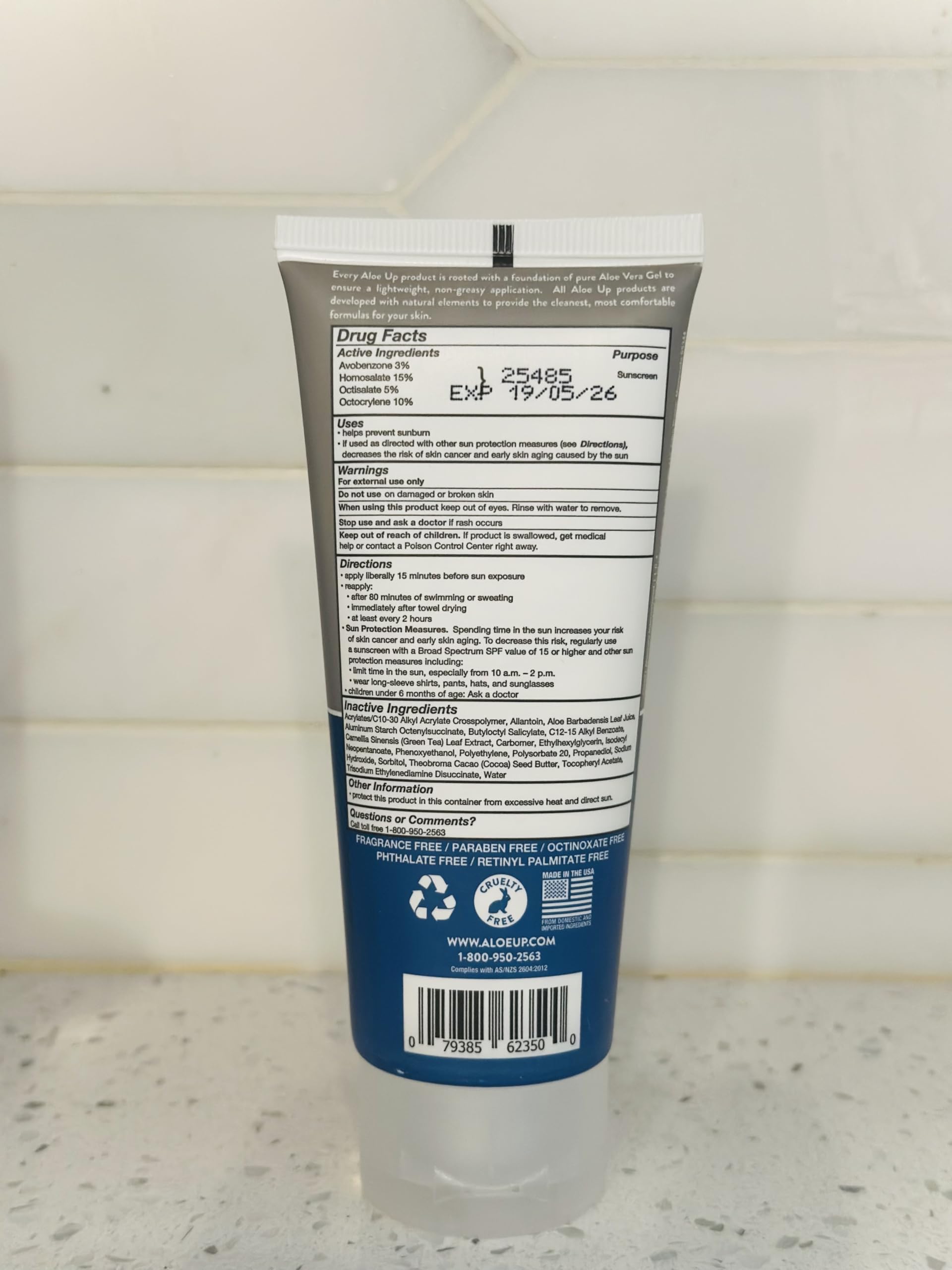Aloe Up Sport Sunscreen Body Lotion SPF 50 – Broad Spectrum Sunblock With Aloe Vera Gel – Non-Greasy, Skin Sun Protection, No White Cast – Sunscreen – Fragrance-Free – 6 Oz, 2-Pack