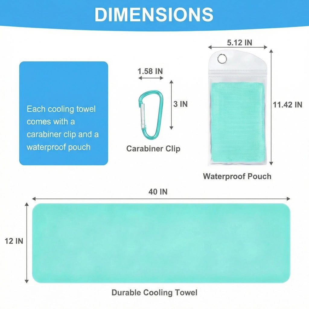 4 Pack Cooling Towels for Neck and Face(40"x12"), Cooling Neck Wraps, Ice Towel for Hot Weather, Soft Breathable Gym Towel, Cool Towel for Workout, Camping, Yoga, Sport, Running
