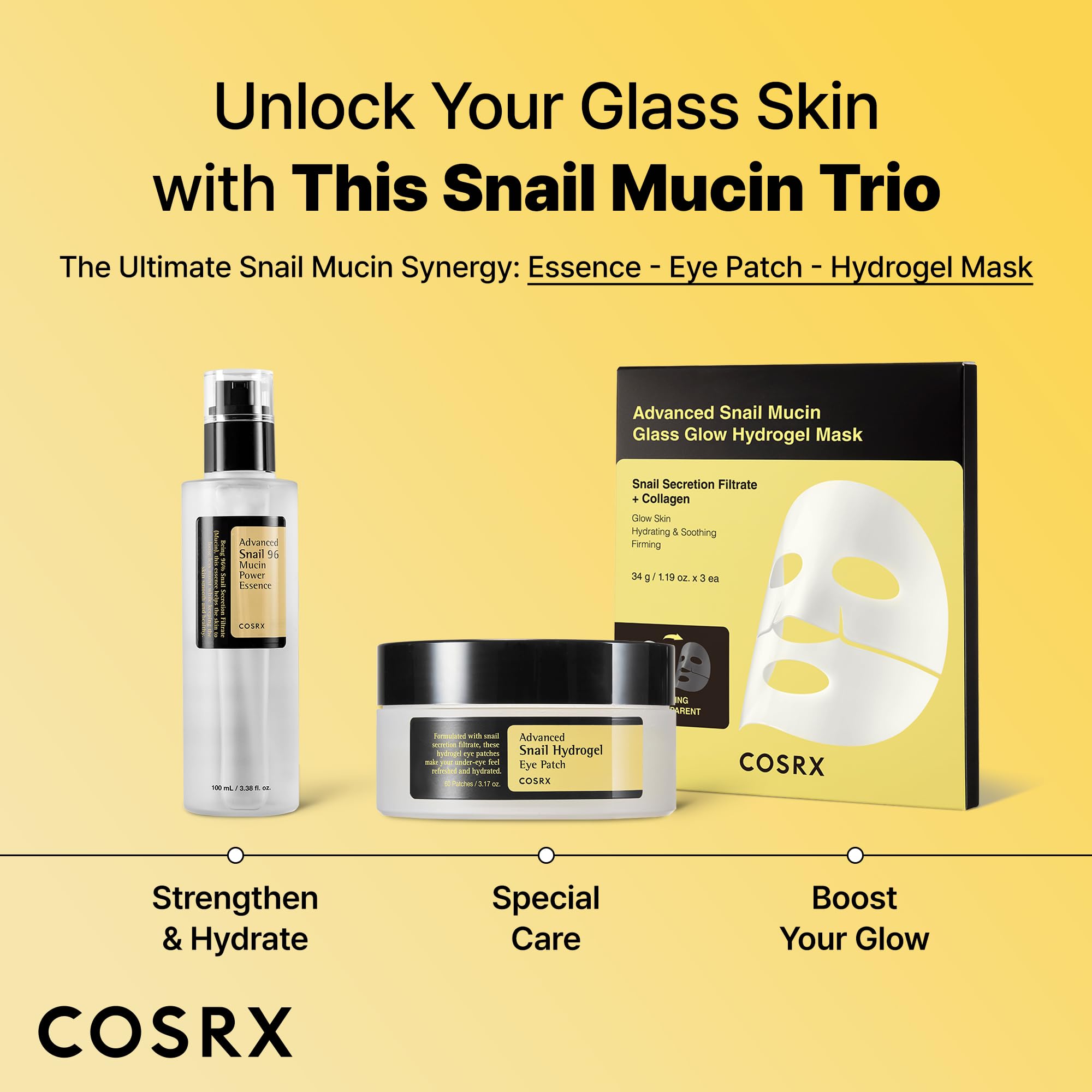 COSRX Pink Peptides Collagen Hydrogel Eye Patch for Puffy Eyes, Cooling & Firming Under Eye Patches with 4-Peptide & Caffeine (60), Depuffing Gel Eye Mask, Korean Skin Care