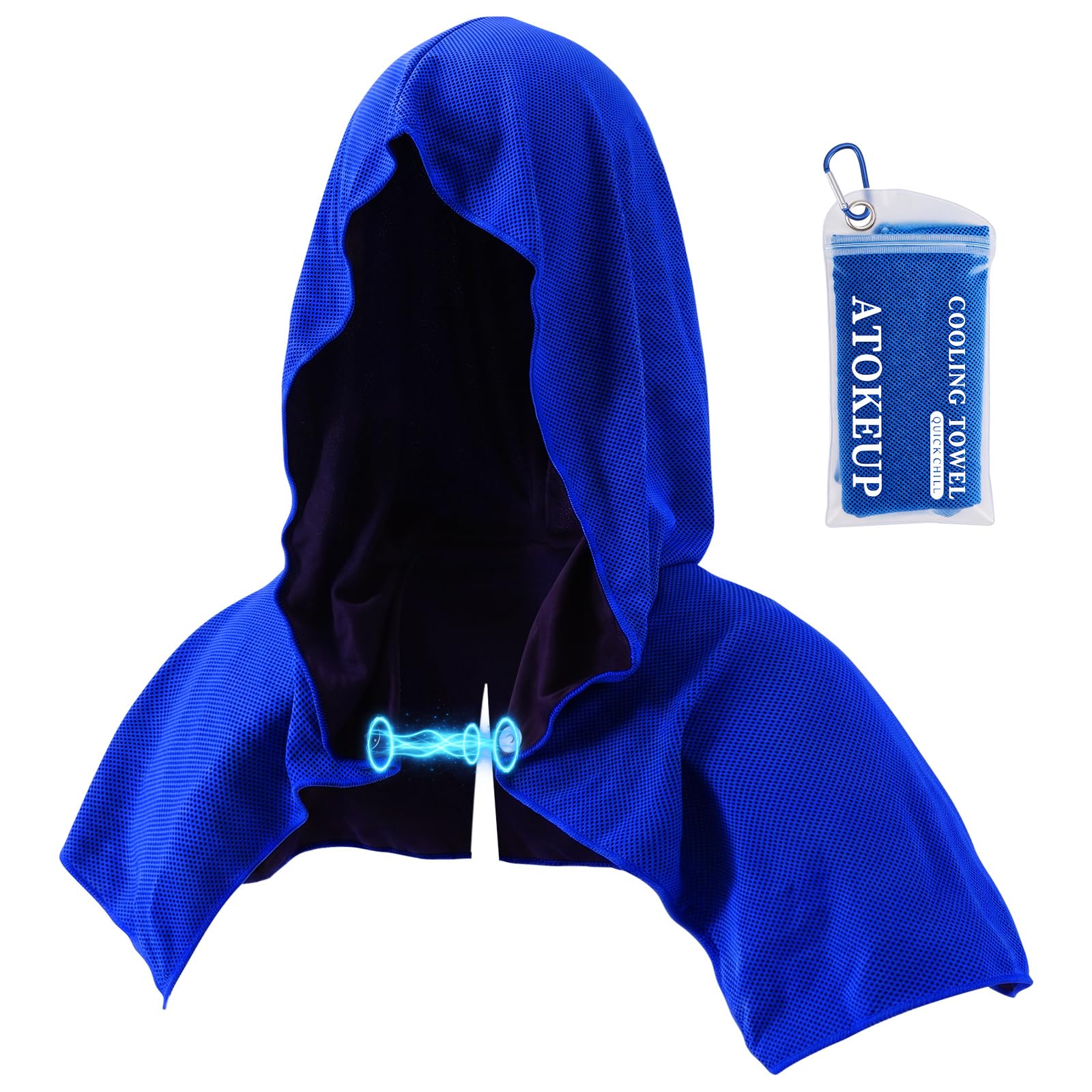 3 Pack Cooling Hoodie Towels for Neck and Face, Ice Towels for Hot Weather | UPF 50 Sun Protection & Instant Cooling, Soft Breathable Towel for Sport, Work Out, Gym, Camping & More Activities