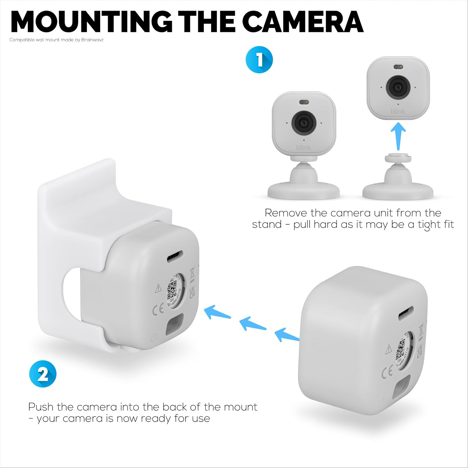 Window Mount for Blink Mini 2K+ & Blink Mini 2 Camera - Easy to Install Holder & Secure Attachment with 3M VHB by Brainwavz