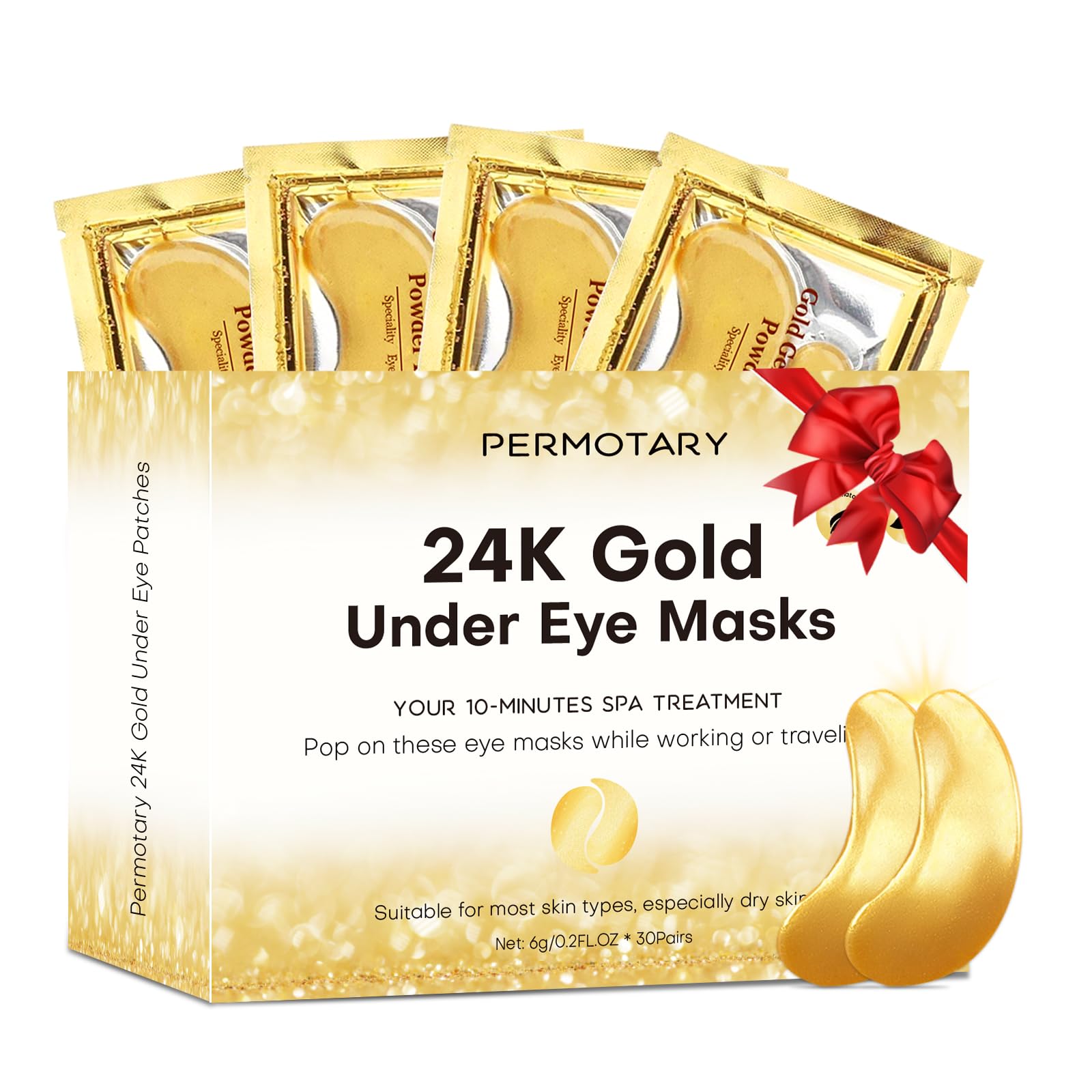 30 Pairs Gel Collagen Eye Pads,Crystal Collagen Under Eye Mask for Moisturizing,Reducing Fine Lines&Dark Circles& Puffy Eyes Under Eye Patch for Women Men, Black