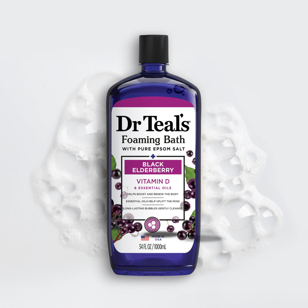 Dr Teal's Foaming Bath with Pure Epsom Salt, Soothe & Sleep with Lavender, 34 fl oz (Pack of 2)