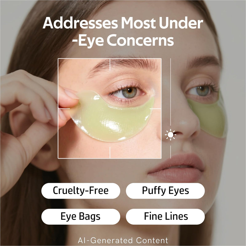 dewyhour Retinol Collagen Firming Hydrogel Patches - Under Eye Patches for Puffy Eyes & Dark Circles, Moisturizing Eye Mask with Caffeine & Hyaluronic Acid, Gentle Korean Skincare