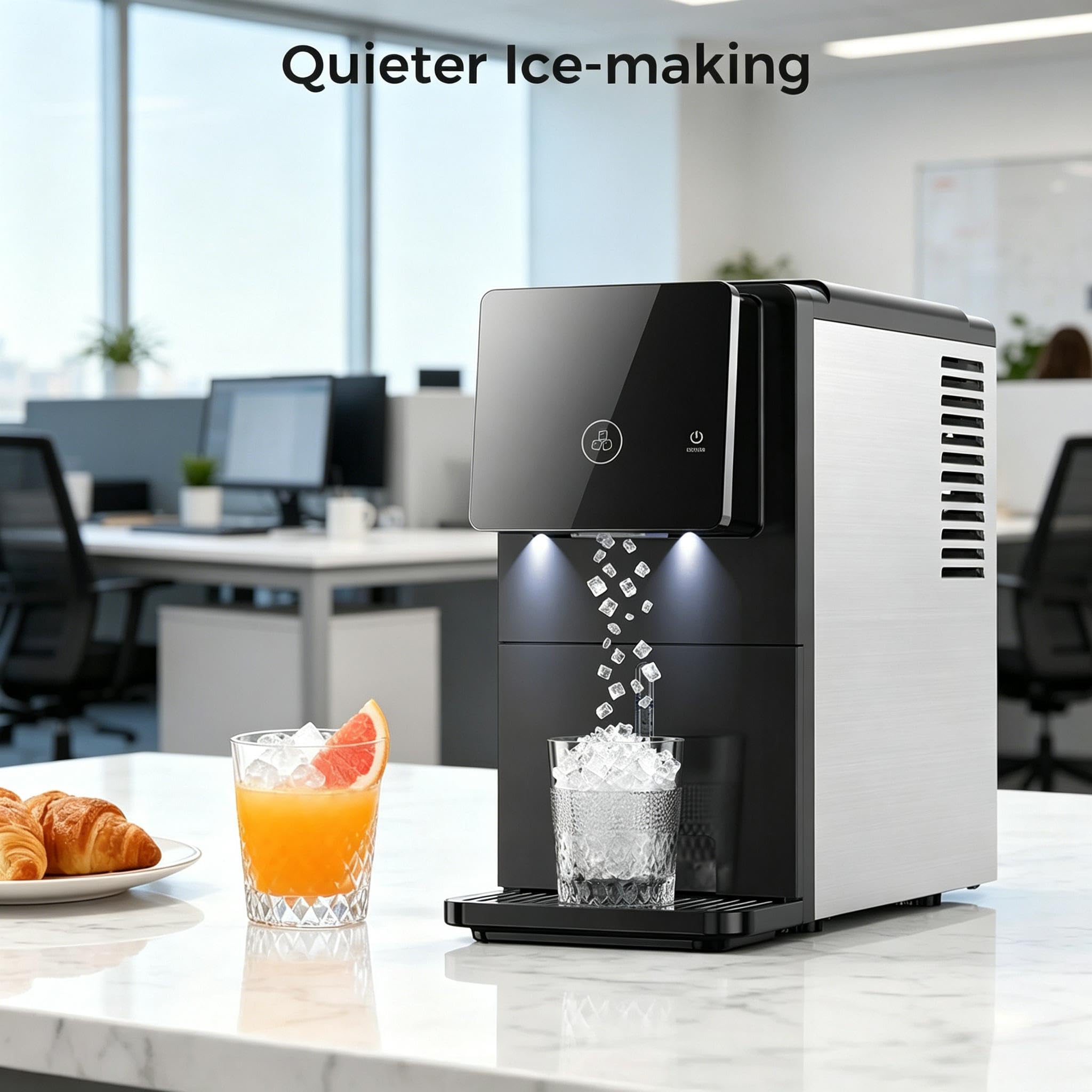 COWSAR Ice Maker Countertop, Portable Ice Machine with Self-Cleaning, 26.5 lbs/24Hrs, 8 Ice Cubes in 6 Mins, Ice Basket and Scoop, Ideal for Home, Kitchen, Bar, Camping