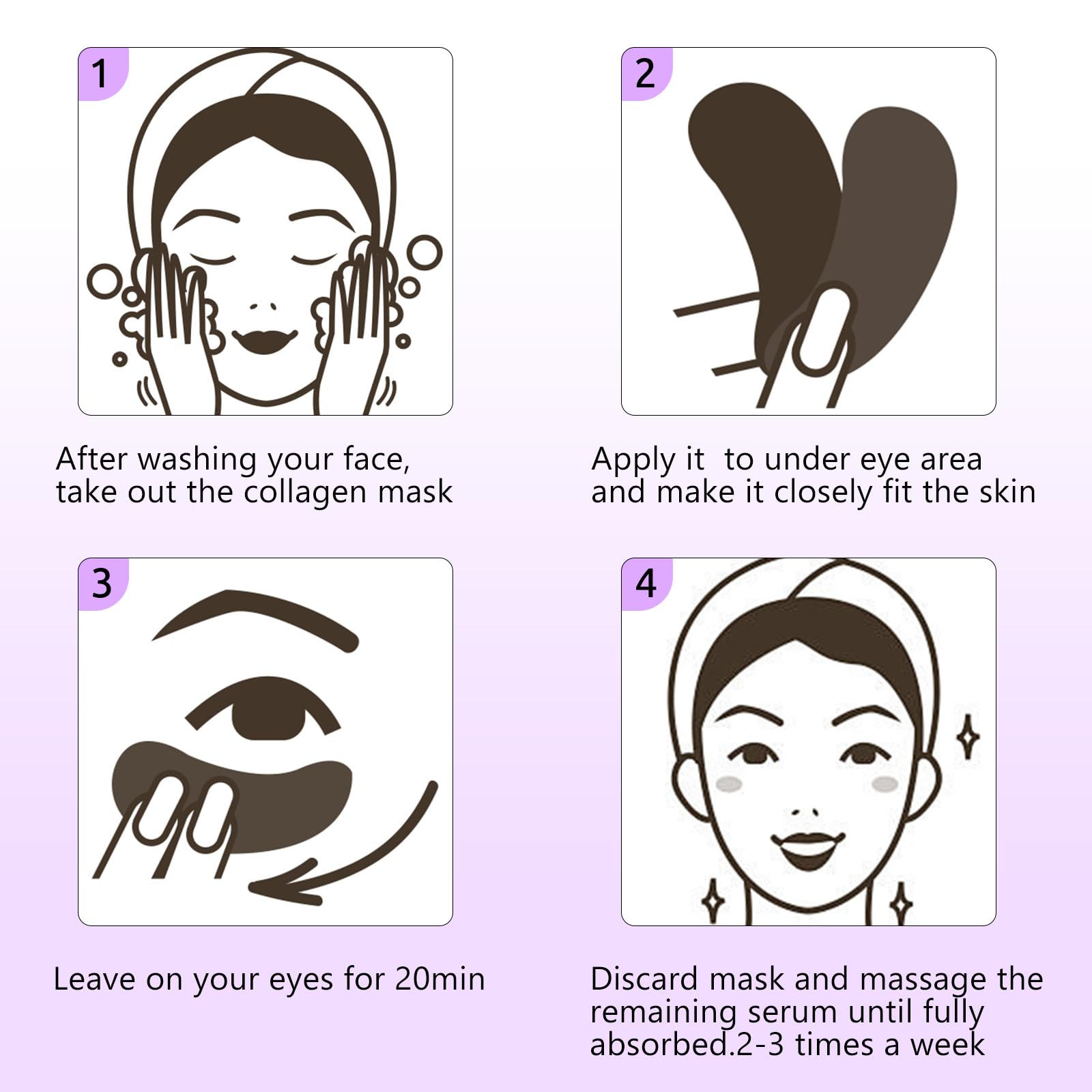 30 Pairs Gel Collagen Eye Pads,Crystal Collagen Under Eye Mask for Moisturizing,Reducing Fine Lines&Dark Circles& Puffy Eyes Under Eye Patch for Women Men, Black