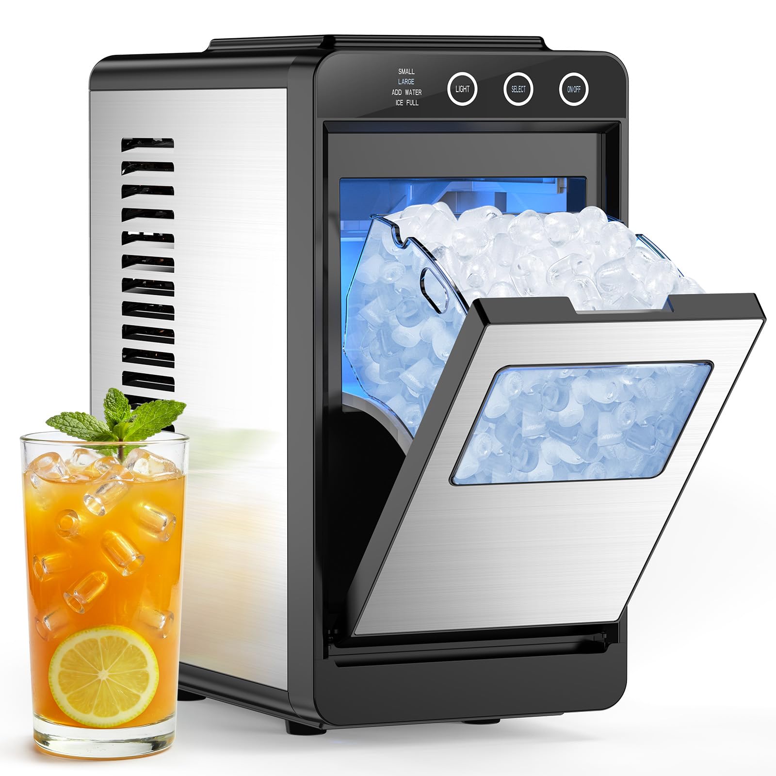 COWSAR Ice Maker Countertop, Portable Ice Machine with Self-Cleaning, 26.5 lbs/24Hrs, 8 Ice Cubes in 6 Mins, Ice Basket and Scoop, Ideal for Home, Kitchen, Bar, Camping