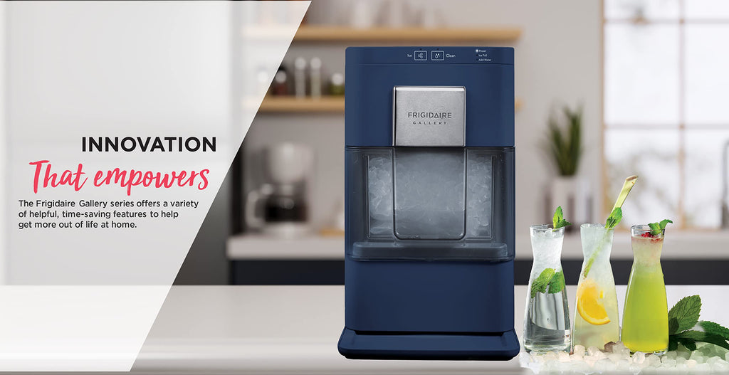 Frigidaire Compact Countertop Ice Maker, Makes 26 Lbs. of Bullet Shaped Ice Cubes Per Day, Silver Stainless