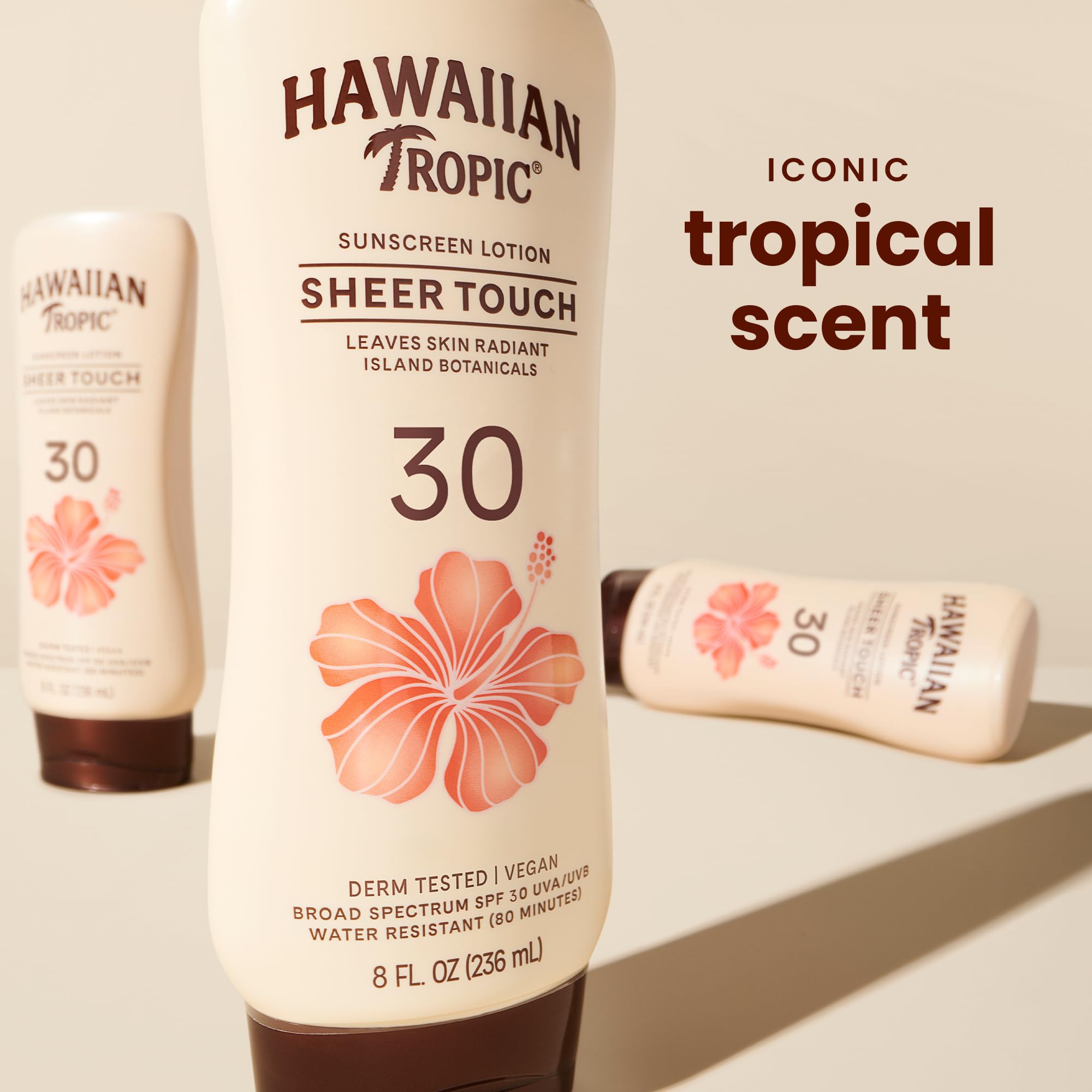 Hawaiian Tropic Sheer Touch Lotion Sunscreen SPF 70, 8 Fl Oz | Broad Spectrum, Oxybenzone Free, Sunblock Lotion, Hawaiian Tropic Sunscreen SPF 70, 8 Fl Oz