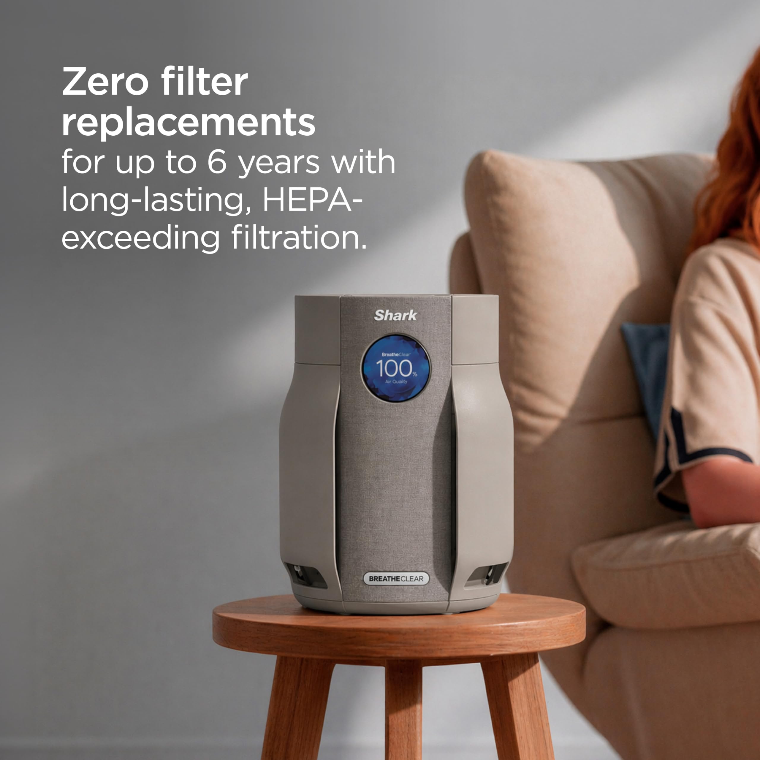 Shark BreatheClear, Smart Air Purifier, Living Room, Bedroom, Kitchen, Motion Sensing, HEPA-Exceeding In All Modes, No Filter Changes up to 6 Years, Dove, HP162 (2026)