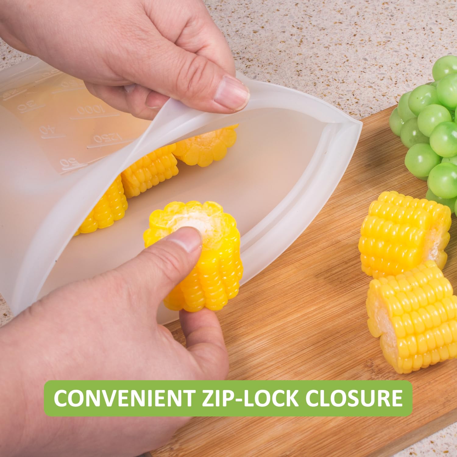Reusable Food Bags, 12 Pack 100% Silicone Food Storage Bags Stand Up Zip Lock Container, Freezer Microwave Oven Dishwasher Safe, 4 Medium 4 Small 4 Extra Small, Aqua