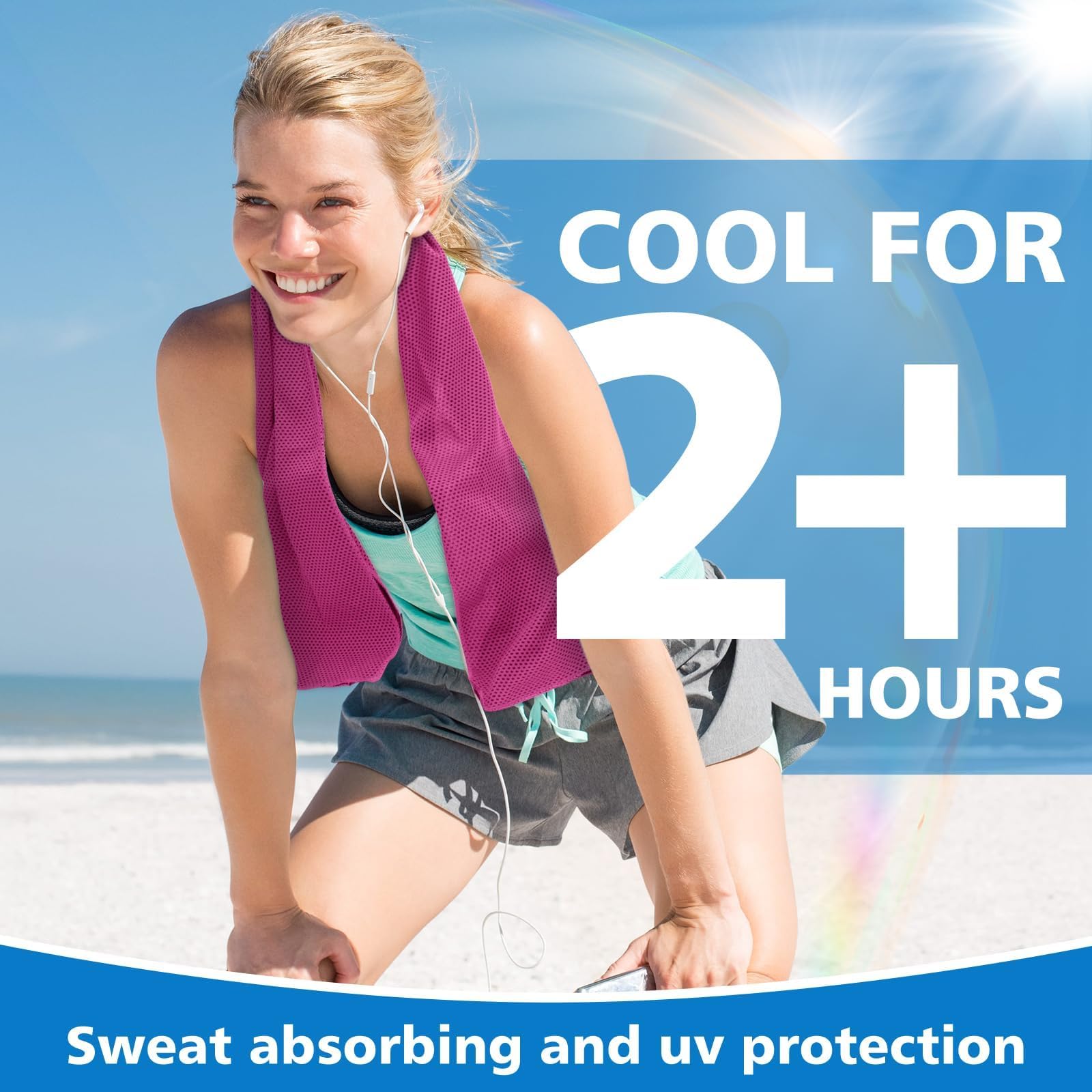 24 Pack Cooling Towels Bulk for Neck and Face 40"x12" Ice Cooling Sweat Rags Microfiber Soft Breathable Soft Chilly Towel for Yoga Golf Sport Running