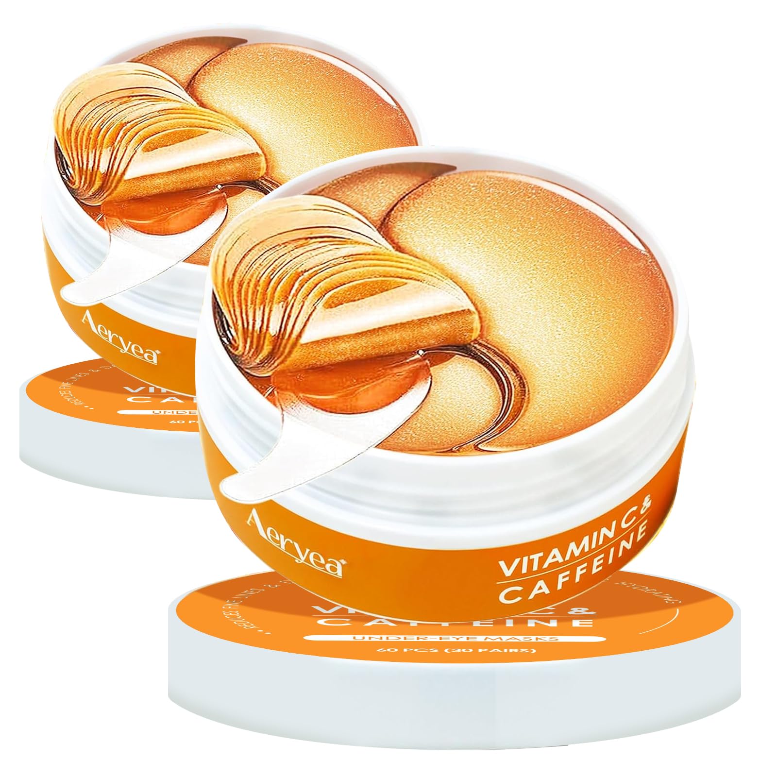 Vitamin C & Caffeine Under Eye Patches for Men & Women 30 Pairs | Eye Masks for Dark Circles, Fine Lines and Puffiness, with Niacinamide Hydra-Gel Collagen, Skincare for Face