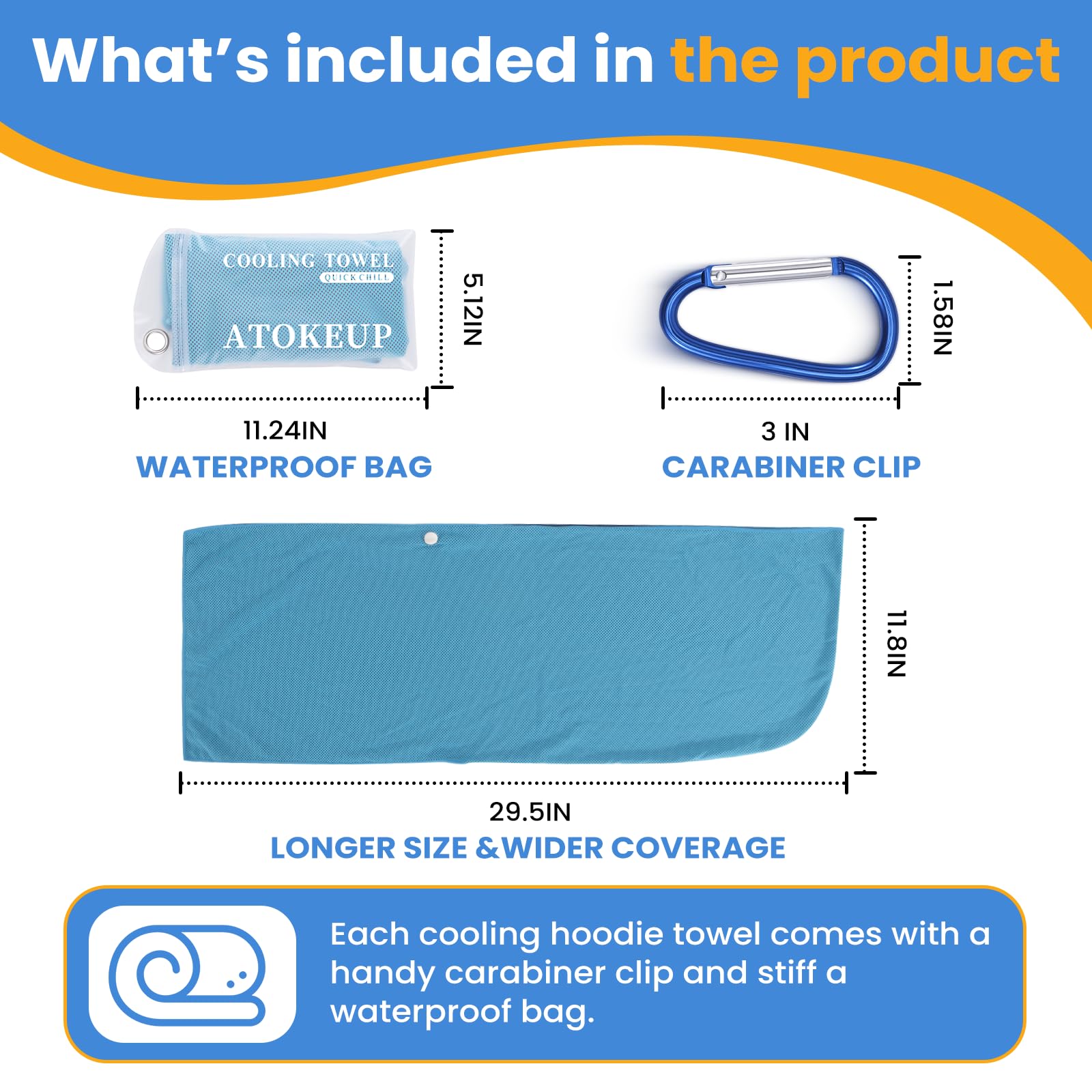 3 Pack Cooling Hoodie Towels for Neck and Face, Ice Towels for Hot Weather | UPF 50 Sun Protection & Instant Cooling, Soft Breathable Towel for Sport, Work Out, Gym, Camping & More Activities