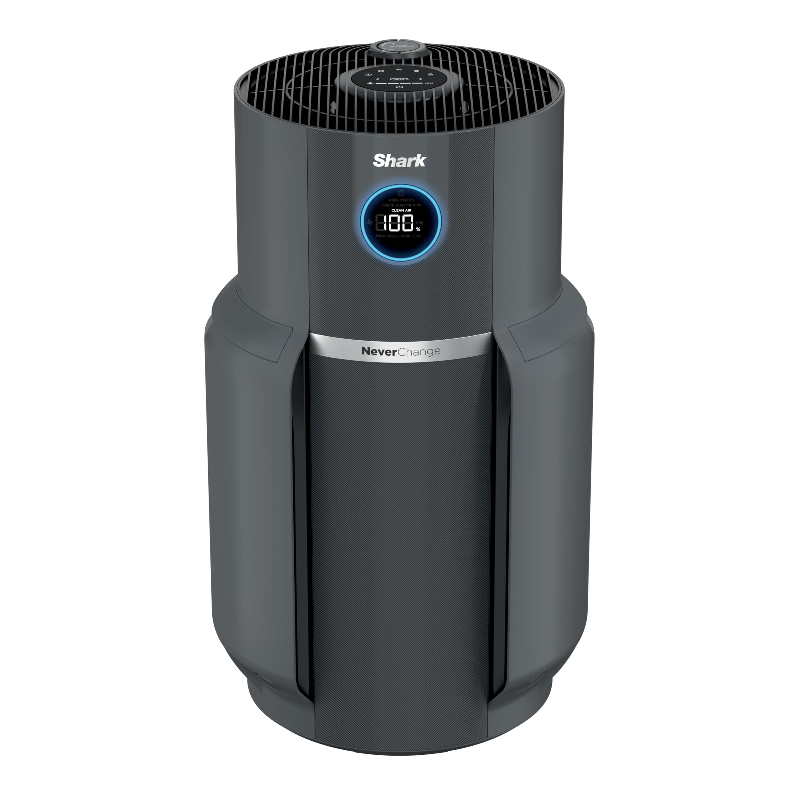 Shark Air Purifier for Home, NeverChange Compact Pro, 2 Pack, For Bedroom, Nursery, Home Office, Dorm, HEPA-Exceeding Filter, Captures Pollutants, Pet Dander, Dust, Odor, Smoke, Dark Grey, HP0712GY1