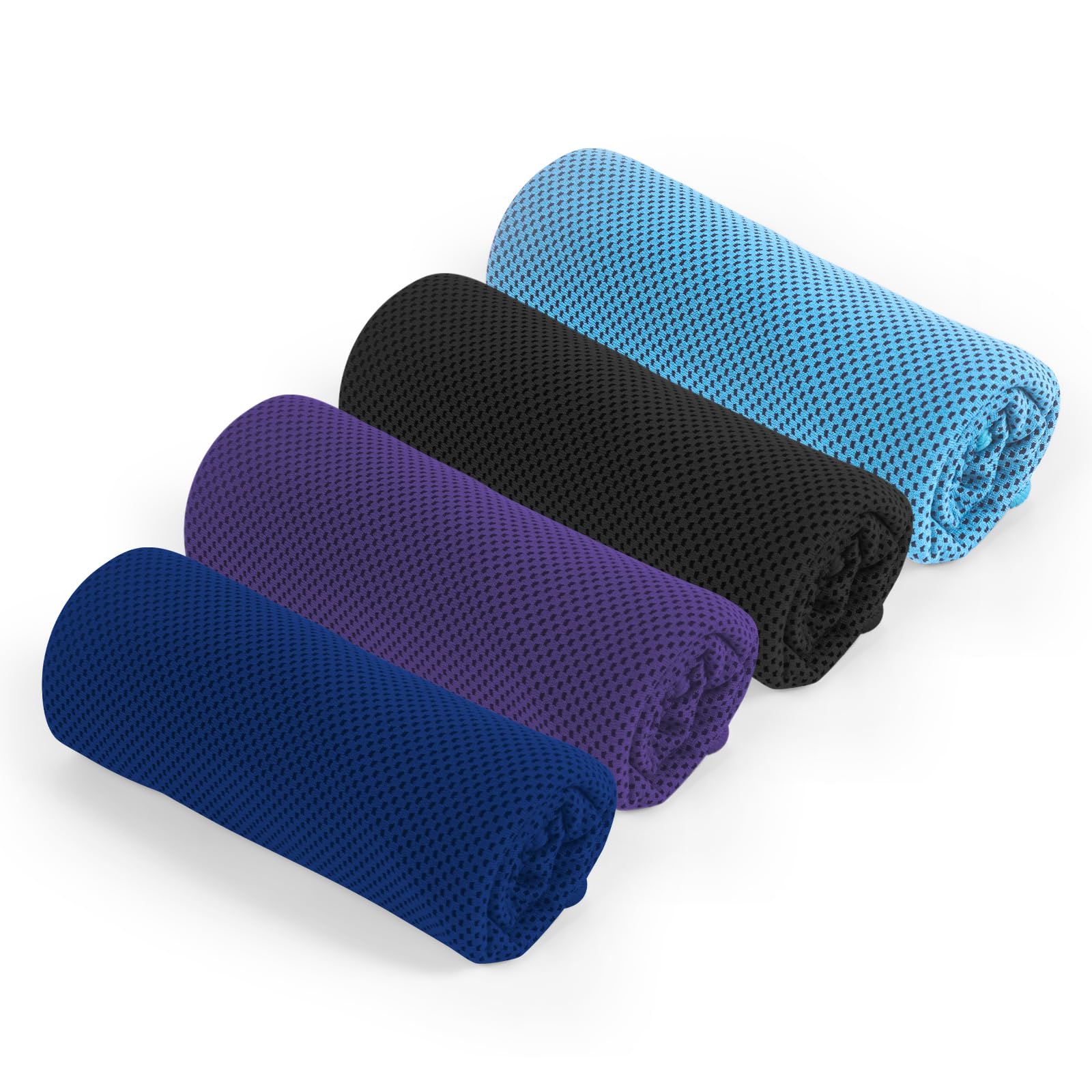 4 Pack Cooling Towel for Gym Fitness Yoga Hiking,Hot Weather Cool Towels Cloth Rags Wrap for Neck Face(4 Pack-02)