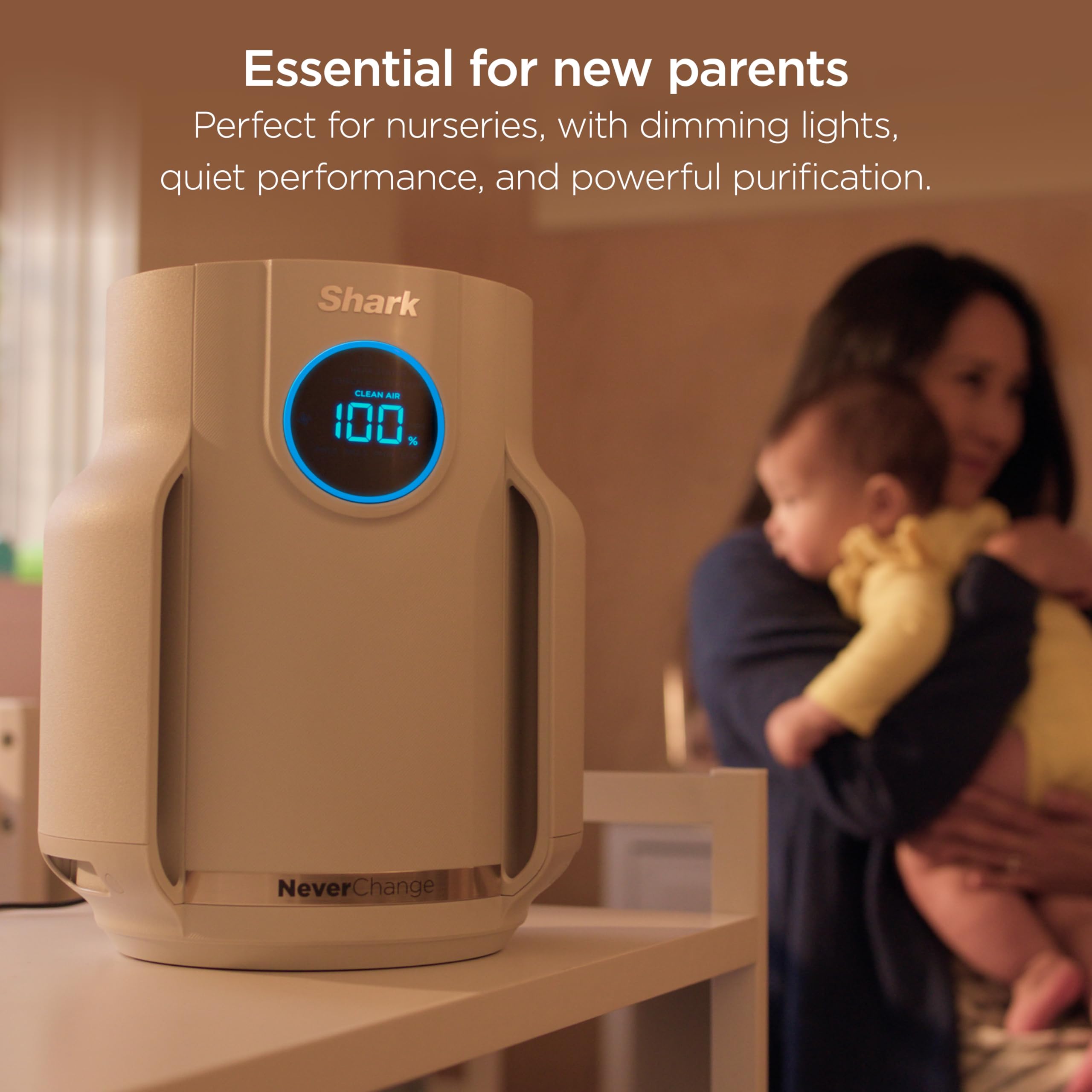 Shark Air Purifier for Home, NeverChange Compact Pro, 2 Pack, For Bedroom, Nursery, Home Office, Dorm, HEPA-Exceeding Filter, Captures Pollutants, Pet Dander, Dust, Odor, Smoke, Dark Grey, HP0712GY1