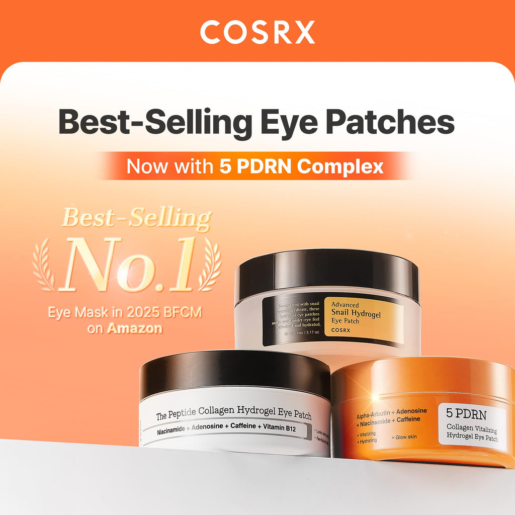 COSRX Pink Peptides Collagen Hydrogel Eye Patch for Puffy Eyes, Cooling & Firming Under Eye Patches with 4-Peptide & Caffeine (60), Depuffing Gel Eye Mask, Korean Skin Care