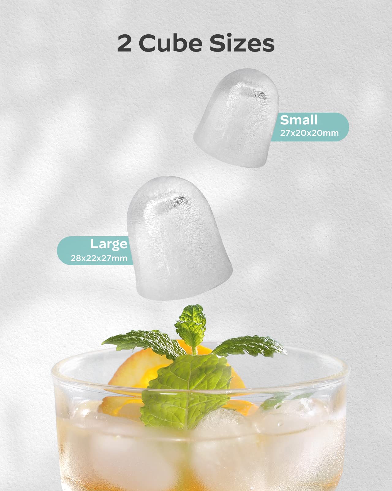Ice Maker Countertop, Portable Ice Machine Ready in 6 Minutes with 9 Cubes 26LBS in 24H, Self-Cleaning with Ice Scoop and Basket, Two Sizes of Bullet Ice for Home Kitchen Office, Bar and Parties