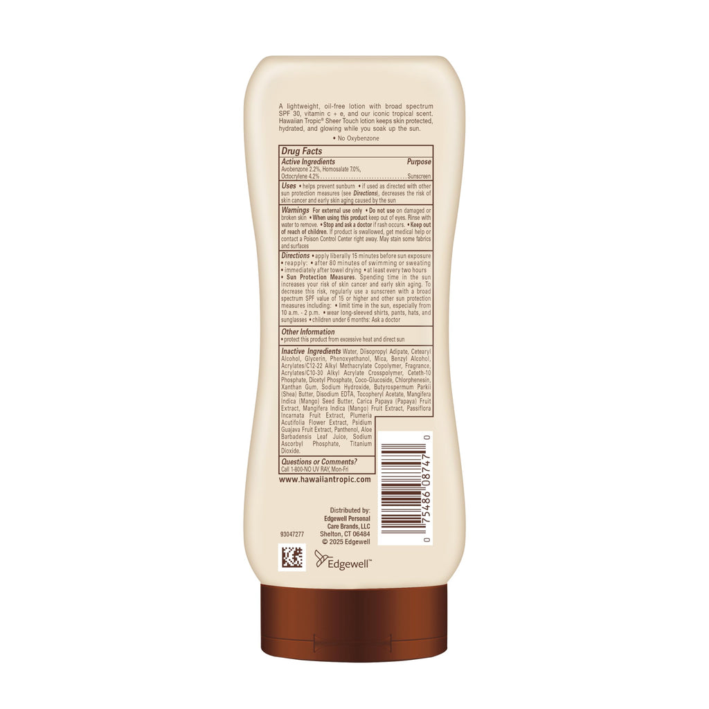 Hawaiian Tropic Sheer Touch Lotion Sunscreen SPF 70, 8 Fl Oz | Broad Spectrum, Oxybenzone Free, Sunblock Lotion, Hawaiian Tropic Sunscreen SPF 70, 8 Fl Oz