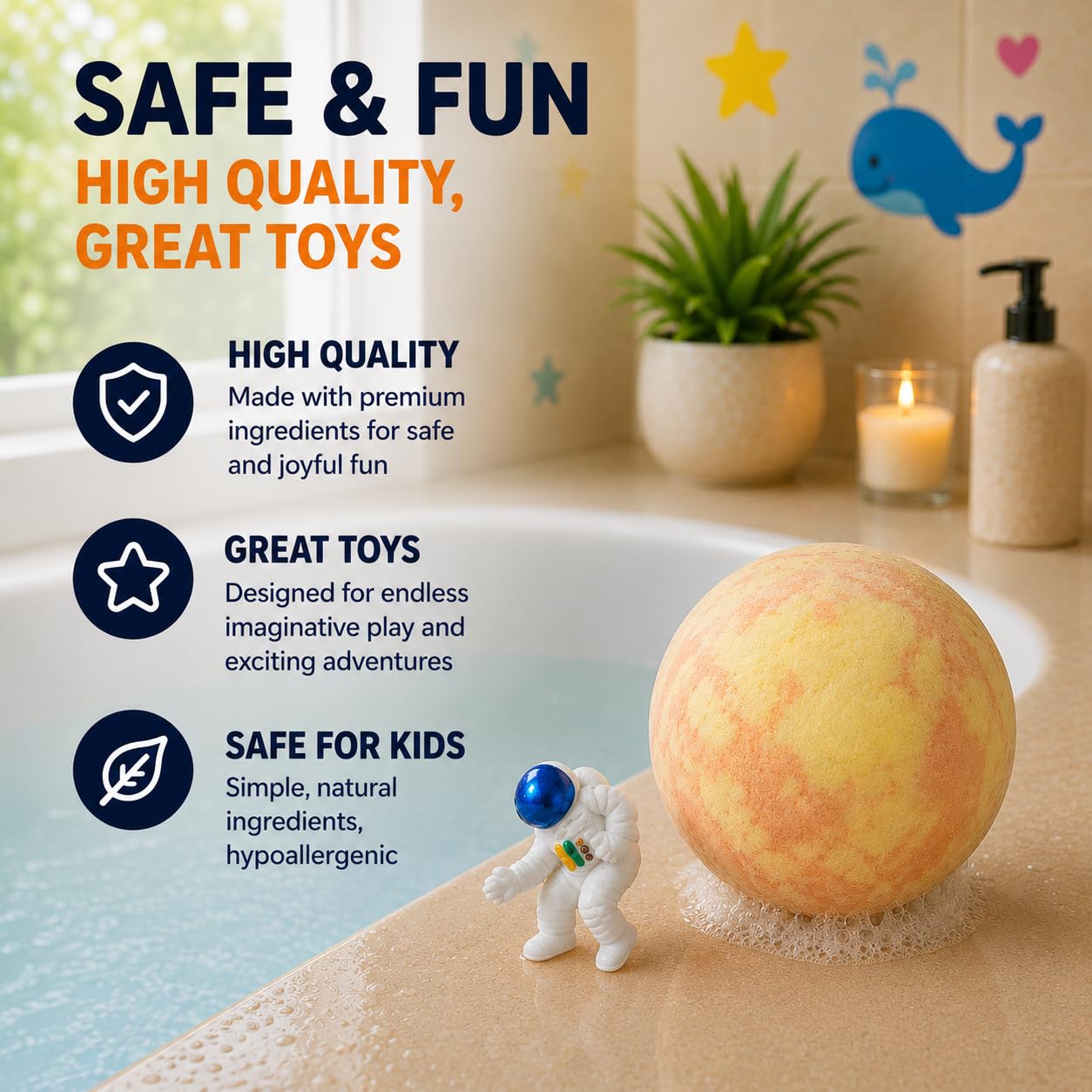 EvolutionUSA Refresh Bath Bombs for Women & Kids – 24 Bath Bombs Mini Sized, Organic Bathbomb Set, Women & Kids Bath Fizz, Luxury Gift for Mother’s Day, Easter, Valentines, Birthday or Self Care