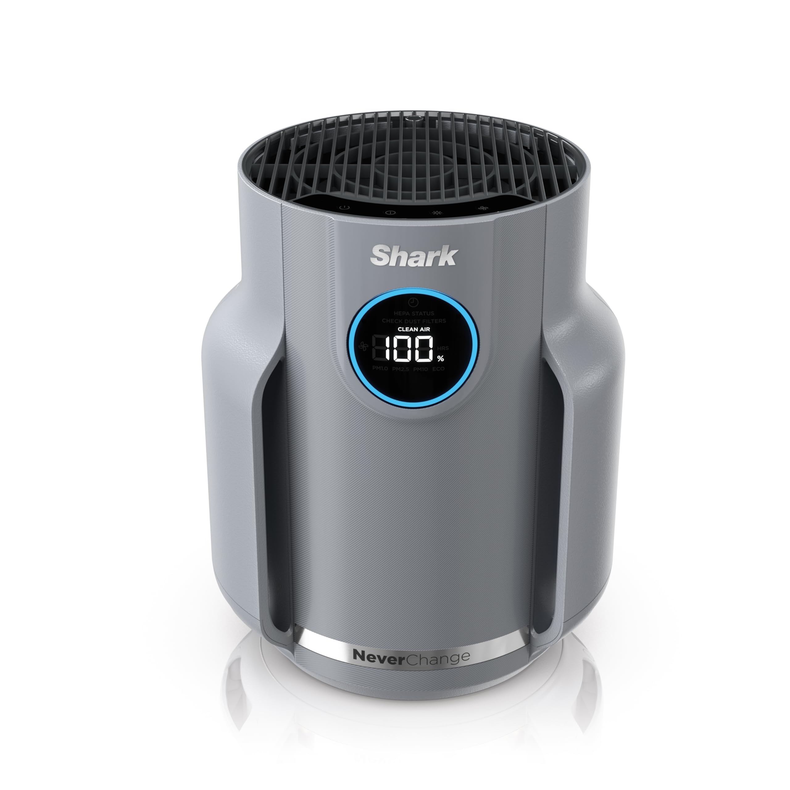 Shark Air Purifier for Home, NeverChange Compact Pro, 2 Pack, For Bedroom, Nursery, Home Office, Dorm, HEPA-Exceeding Filter, Captures Pollutants, Pet Dander, Dust, Odor, Smoke, Dark Grey, HP0712GY1