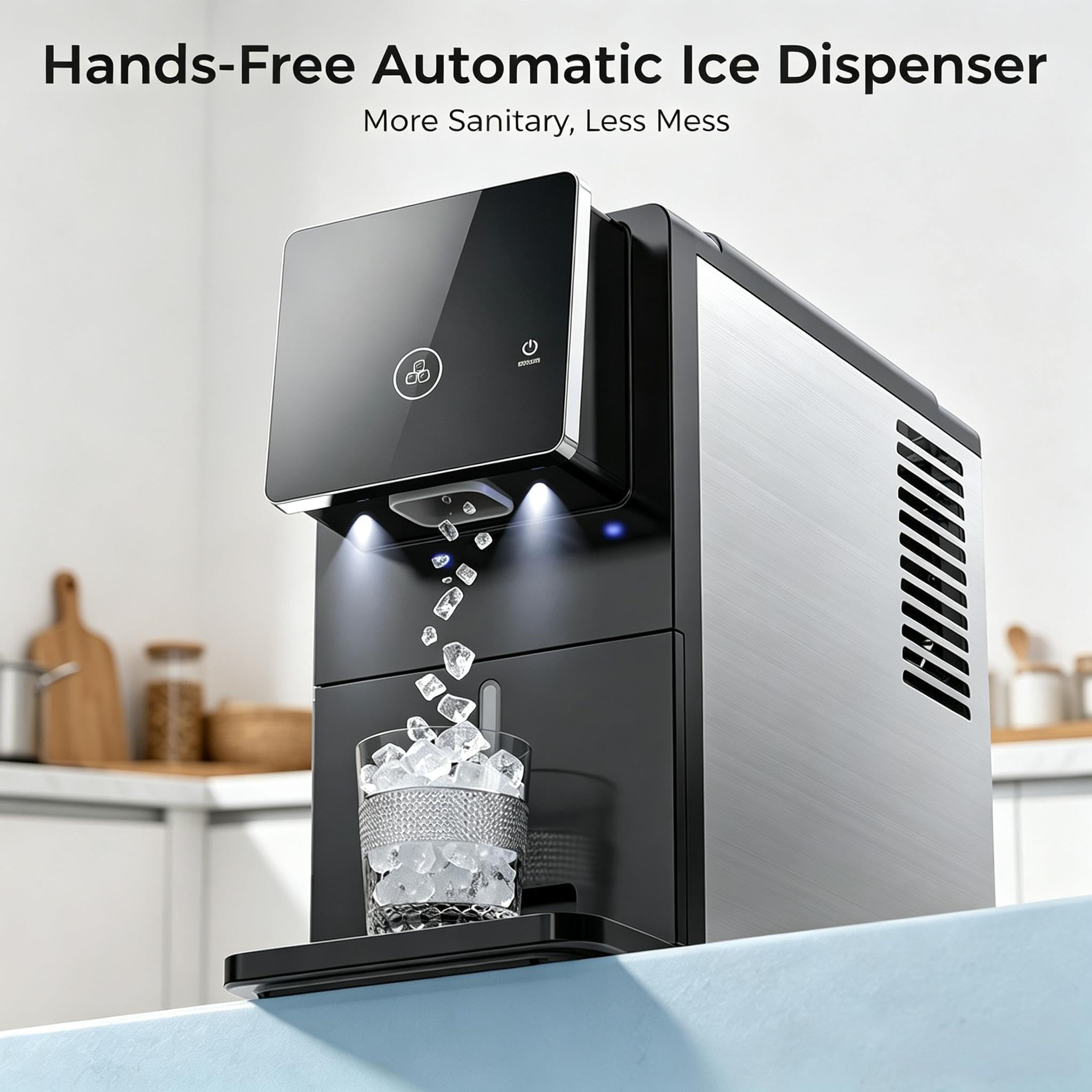 COWSAR Ice Maker Countertop, Portable Ice Machine with Self-Cleaning, 26.5 lbs/24Hrs, 8 Ice Cubes in 6 Mins, Ice Basket and Scoop, Ideal for Home, Kitchen, Bar, Camping
