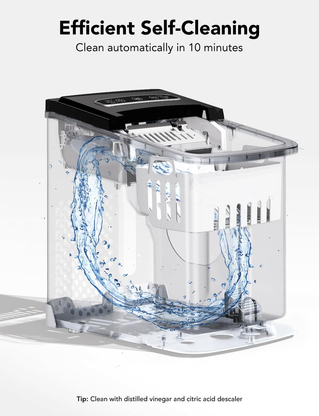 GoveeLife Smart Countertop Ice Makers, Portable Ice Maker Machine with Self-Cleaning, 6 Mins 9 Bullet Ice, 26lbs/24Hrs, Voice Remote for Home Kitchen Party Camping, with Ice Scoop Stainless Silver | Ice Maker with 26lbs/Day, App and Voice Control, Self-Cl