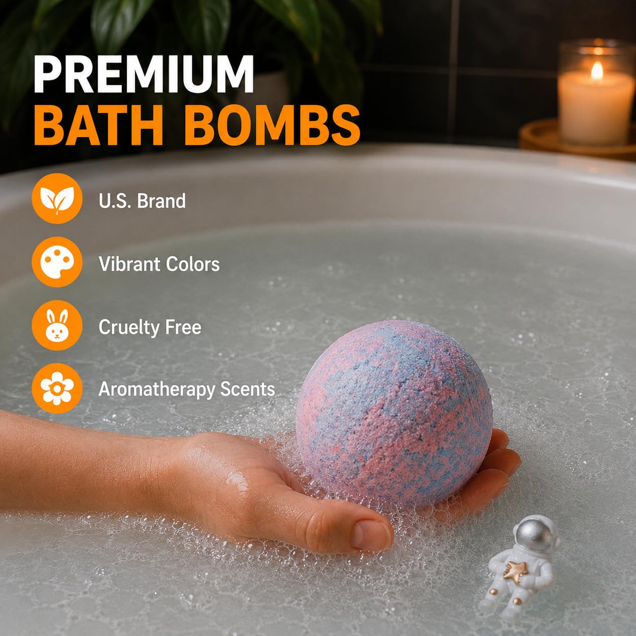 EvolutionUSA Refresh Bath Bombs for Women & Kids – 24 Bath Bombs Mini Sized, Organic Bathbomb Set, Women & Kids Bath Fizz, Luxury Gift for Mother’s Day, Easter, Valentines, Birthday or Self Care