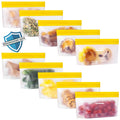 SPLF 10 Pack Stand-Up Reusable Quart Freezer Bags Dishwasher Safe, Extra Thick Leakproof 1 Quart Food Storage Bags, BPA Free Bags for Meal Prep, Sandwich, Snack, Fridge Organization