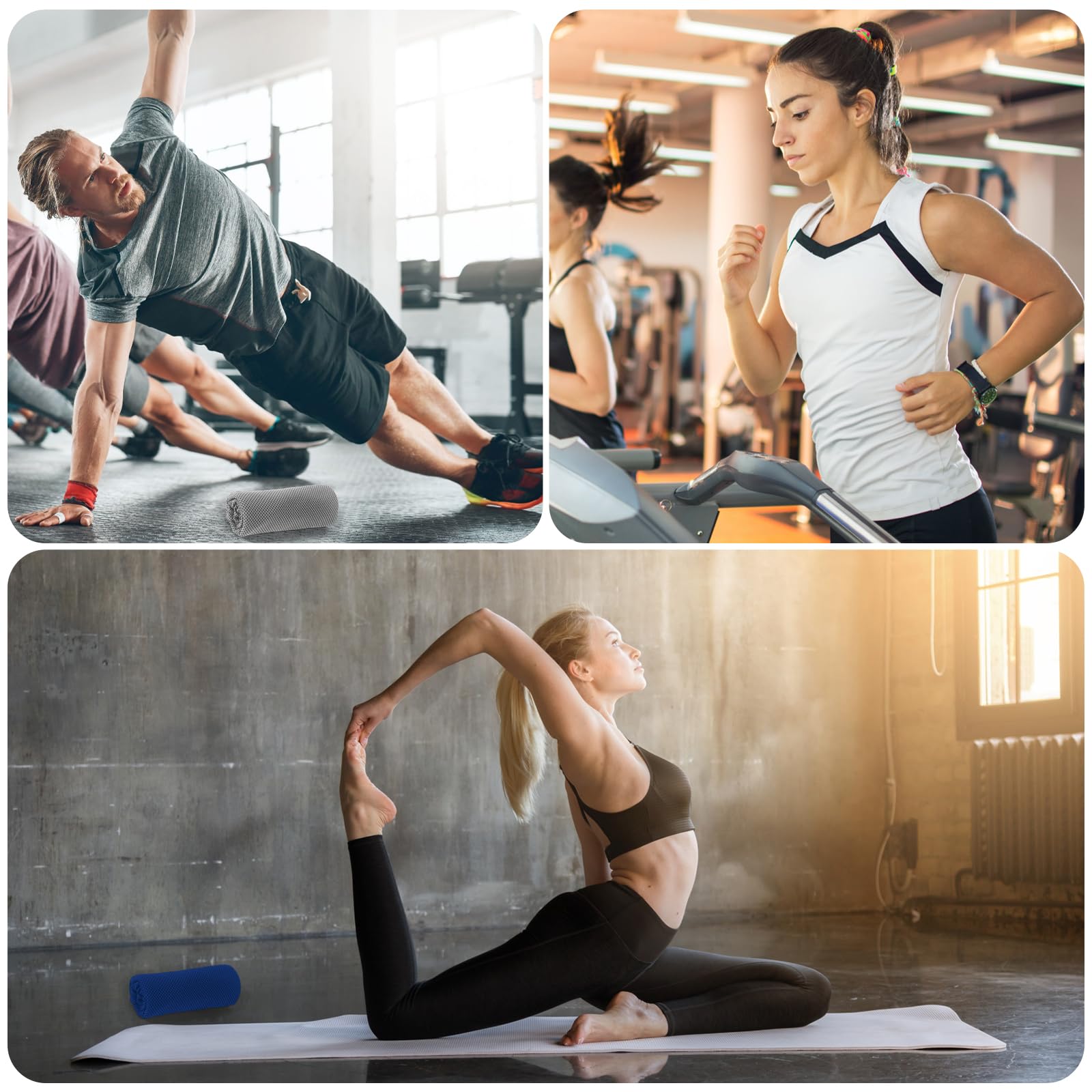 4 Pack Cooling Towel for Gym Fitness Yoga Hiking,Hot Weather Cool Towels Cloth Rags Wrap for Neck Face(4 Pack-02)