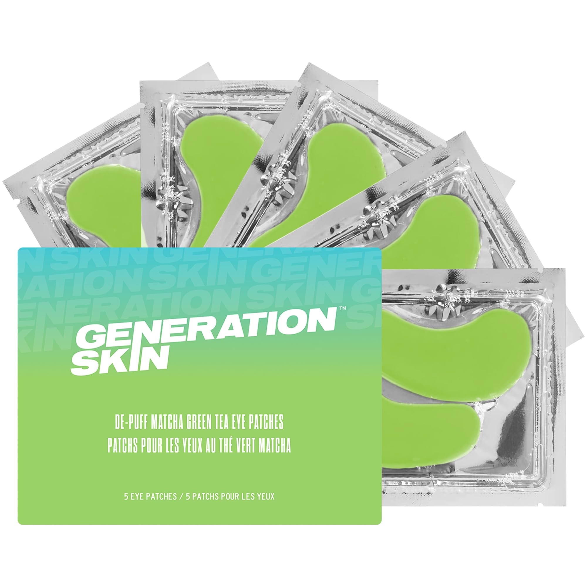 Generation Skin Eye Patches for Dark Circles and Puffiness, Under Eye Mask with Hyaluronic Acid and Kakadu Plum, Vegan and Cruelty-Free Under Eye Patches, Kakadu Plum Eye Masks, 5-Pack